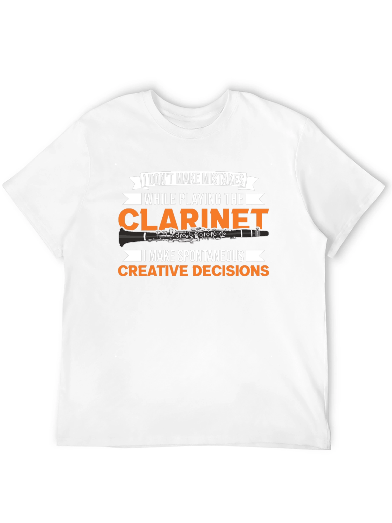 Black Clarinet Player T-Shirt: No Mistakes, Creative Decisions view 12