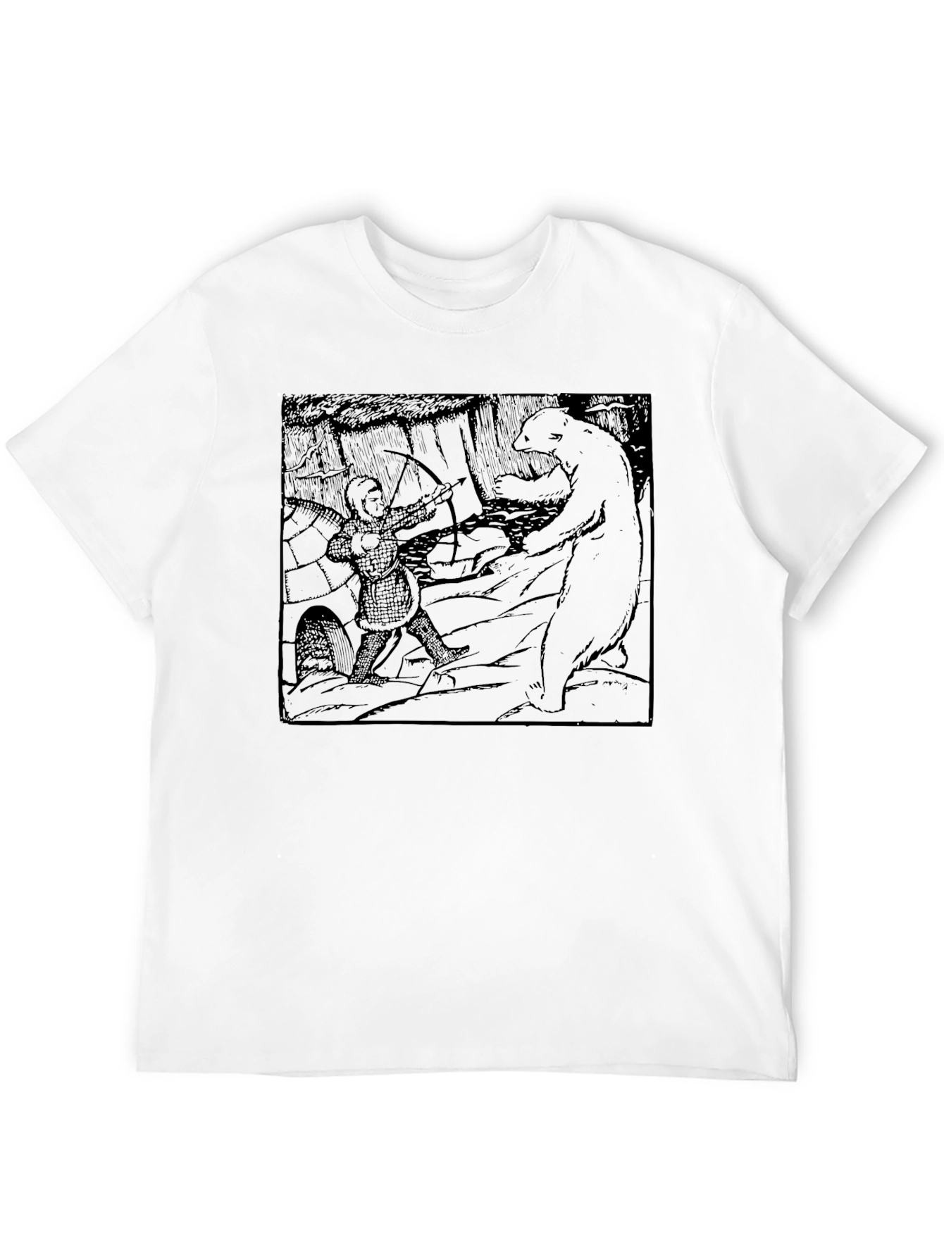 Black Archer vs Bear Graphic Tee - Black Cotton Blend view 12