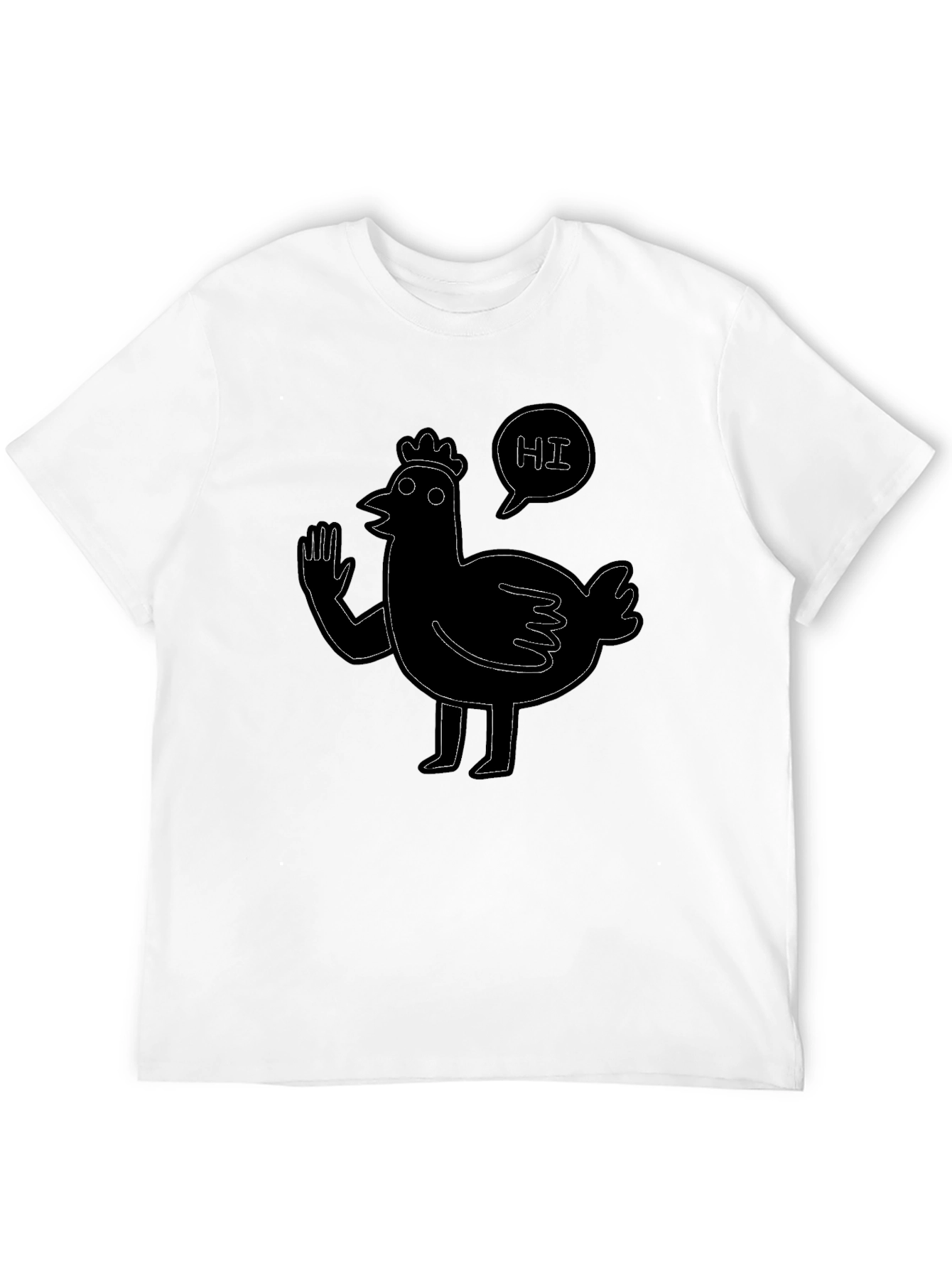 Black Funny Chicken Hi Graphic Black T-Shirt view 12