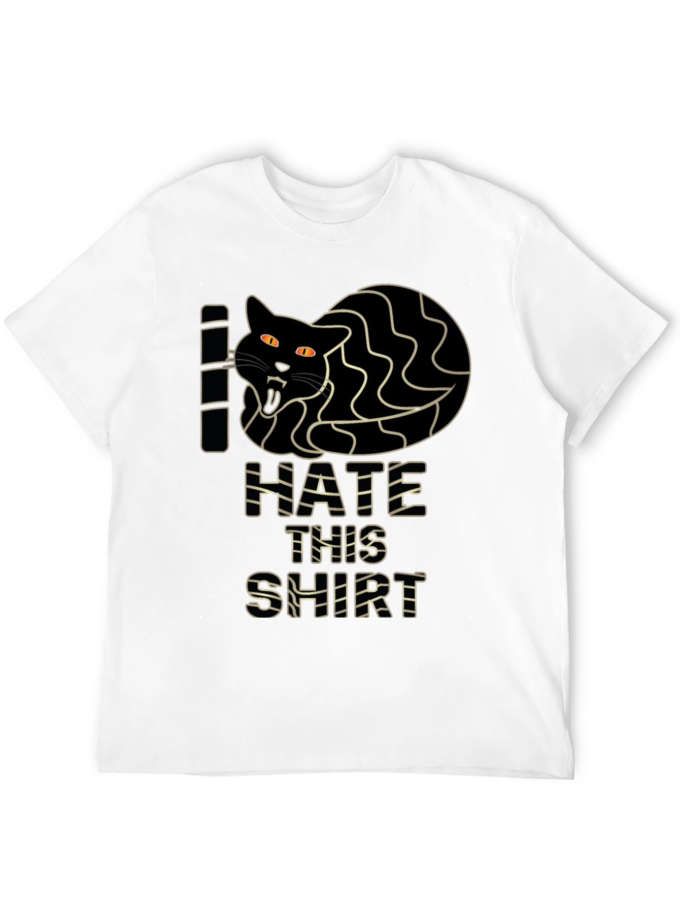 Black I Hate This Shirt - Funny Cat Graphic Tee view 12