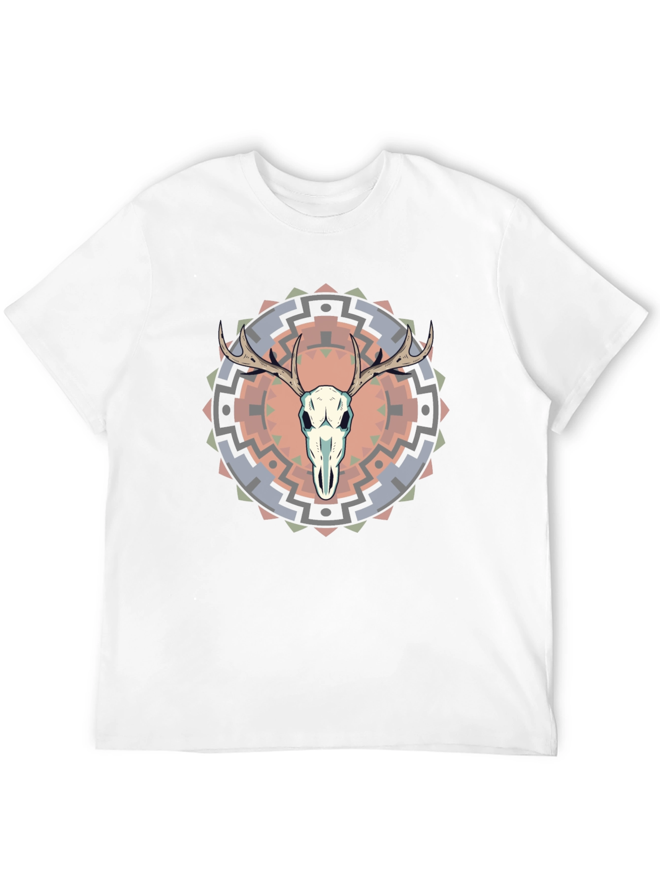 Black Skull Antler Graphic Tee - Trendy Design view 12