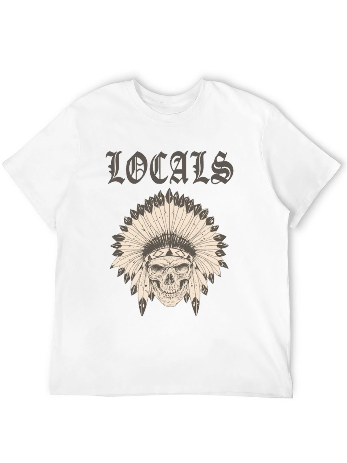 Black Locals Headdress Skull Graphic Tee - Unique Design view 12