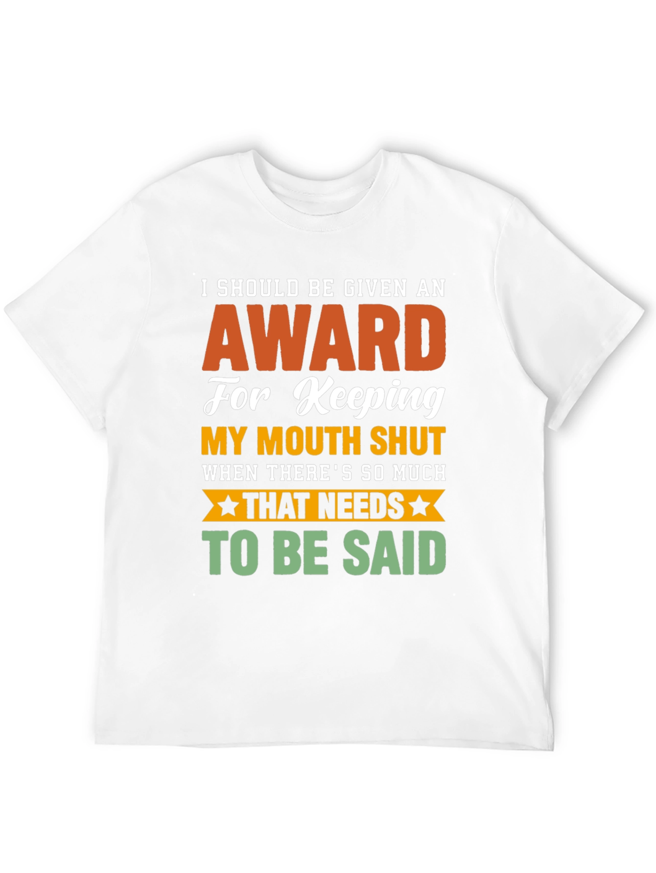 Funny Award Keeping Mouth Shut Graphic T-Shirt - 12