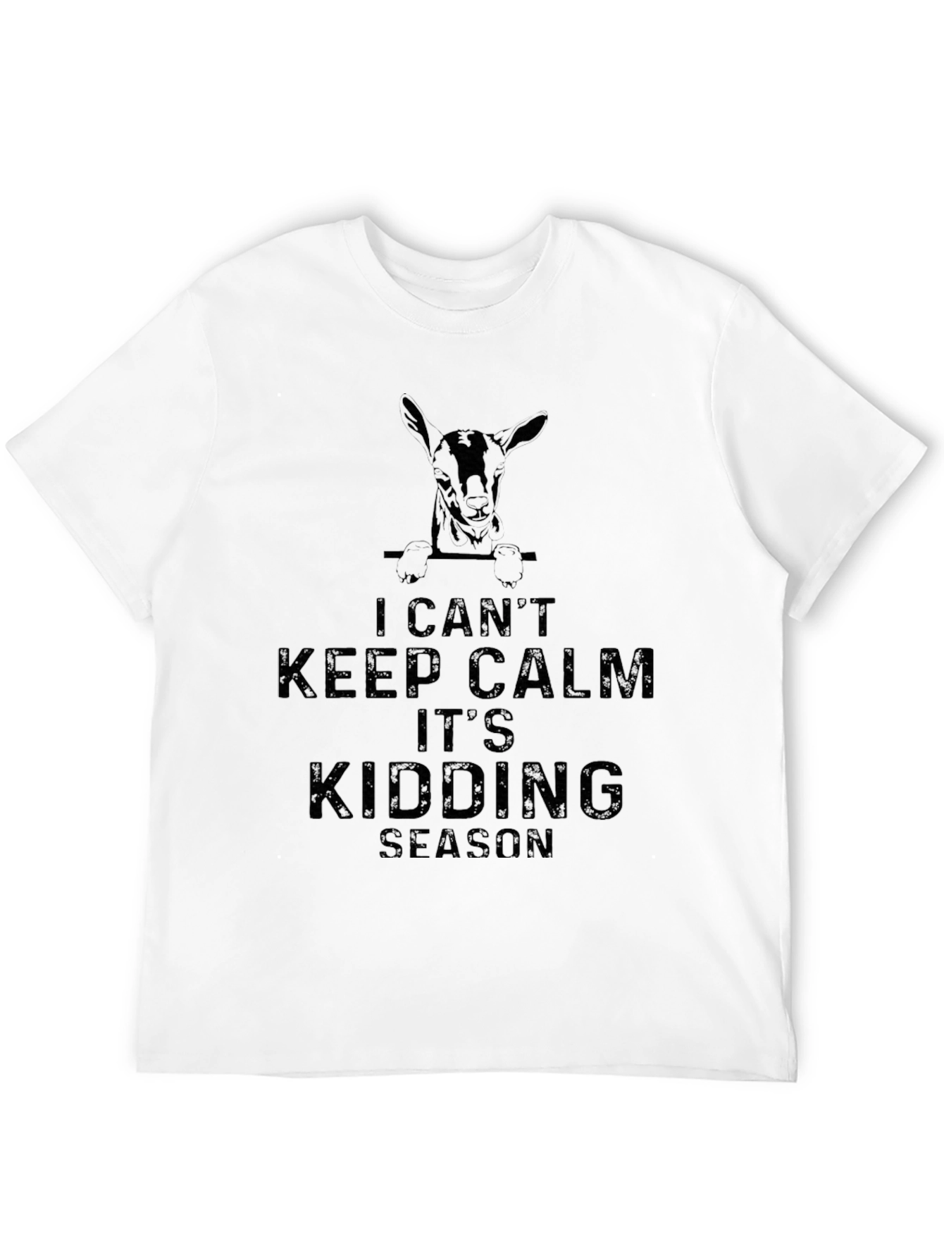 Black Funny Goat Kidding Season Graphic Tee - Black view 12