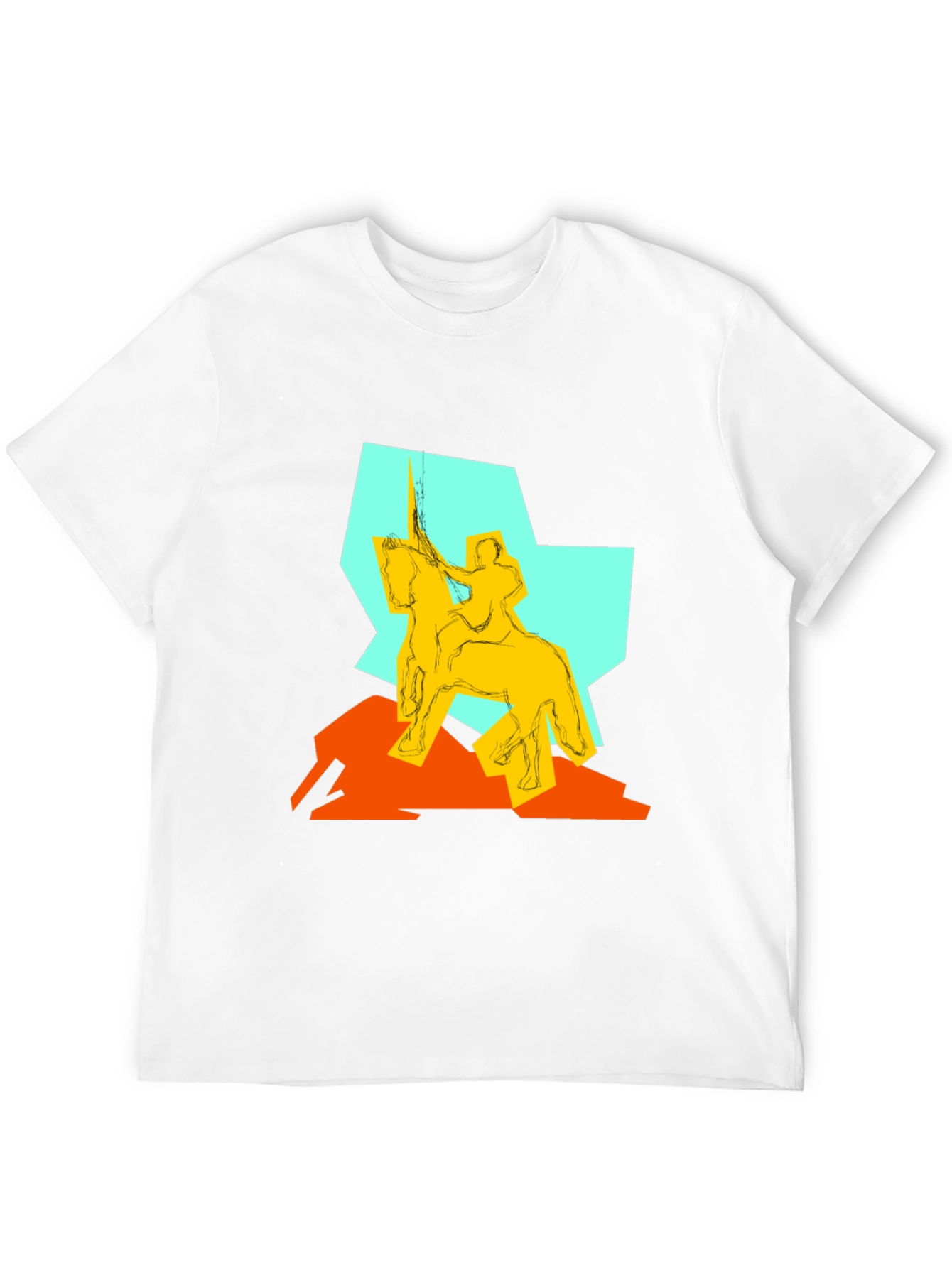 Black Abstract Knight Graphic Tee view 12