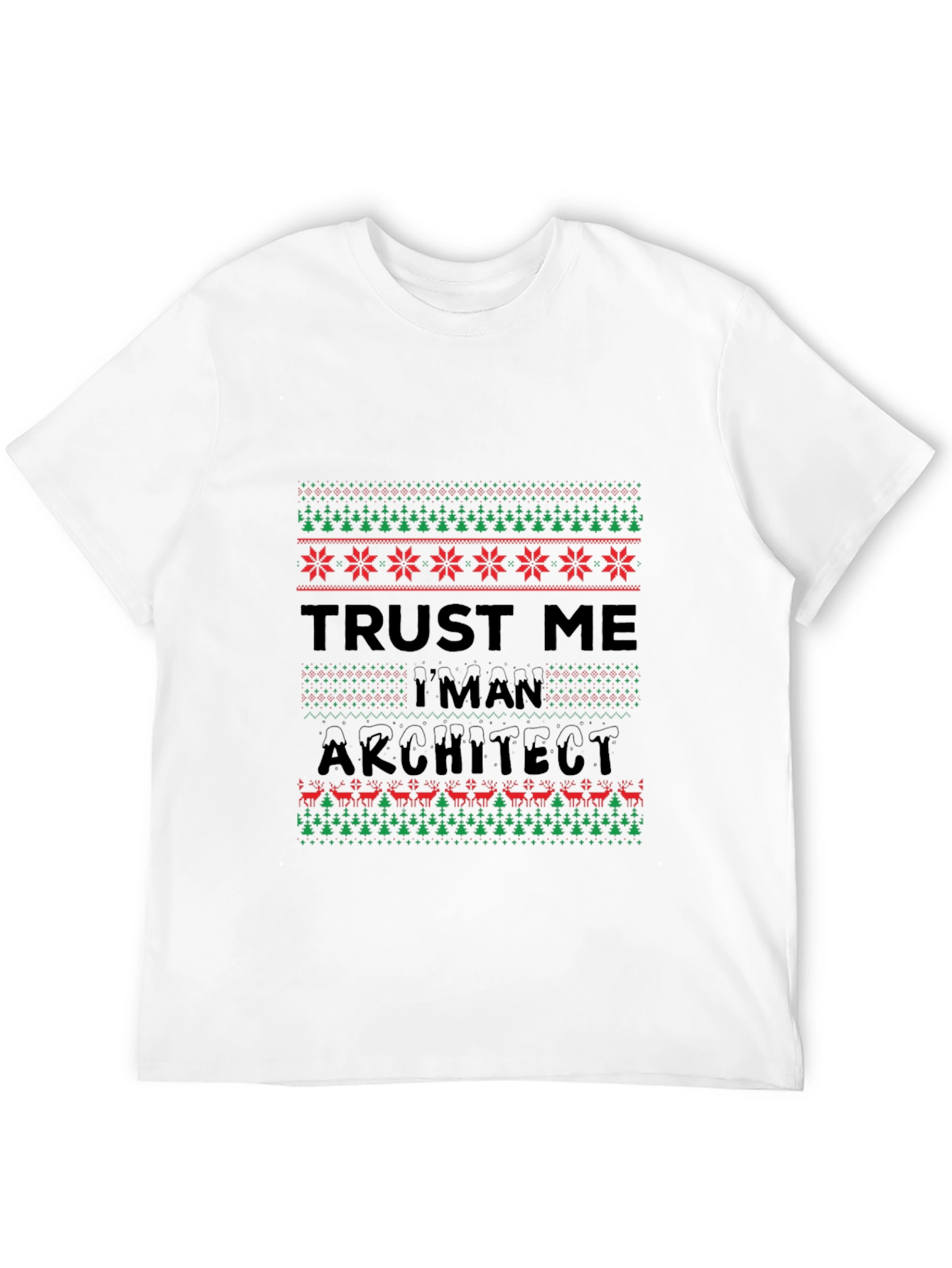 Black Trust Me I'm An Architect Ugly Christmas Sweater T-Shirt view 12