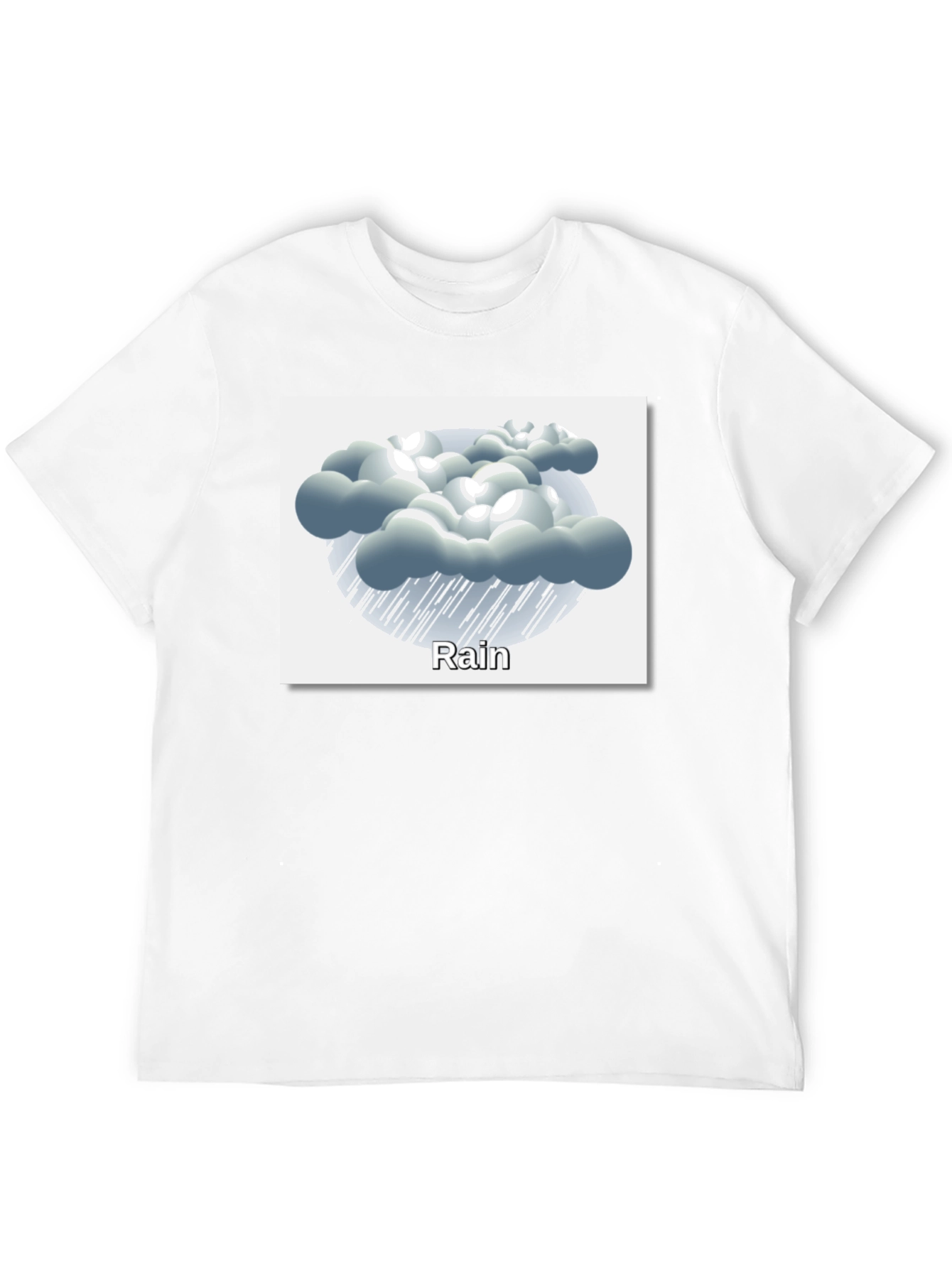Black Rain Cloud Graphic Tee - Weather Theme Shirt view 12