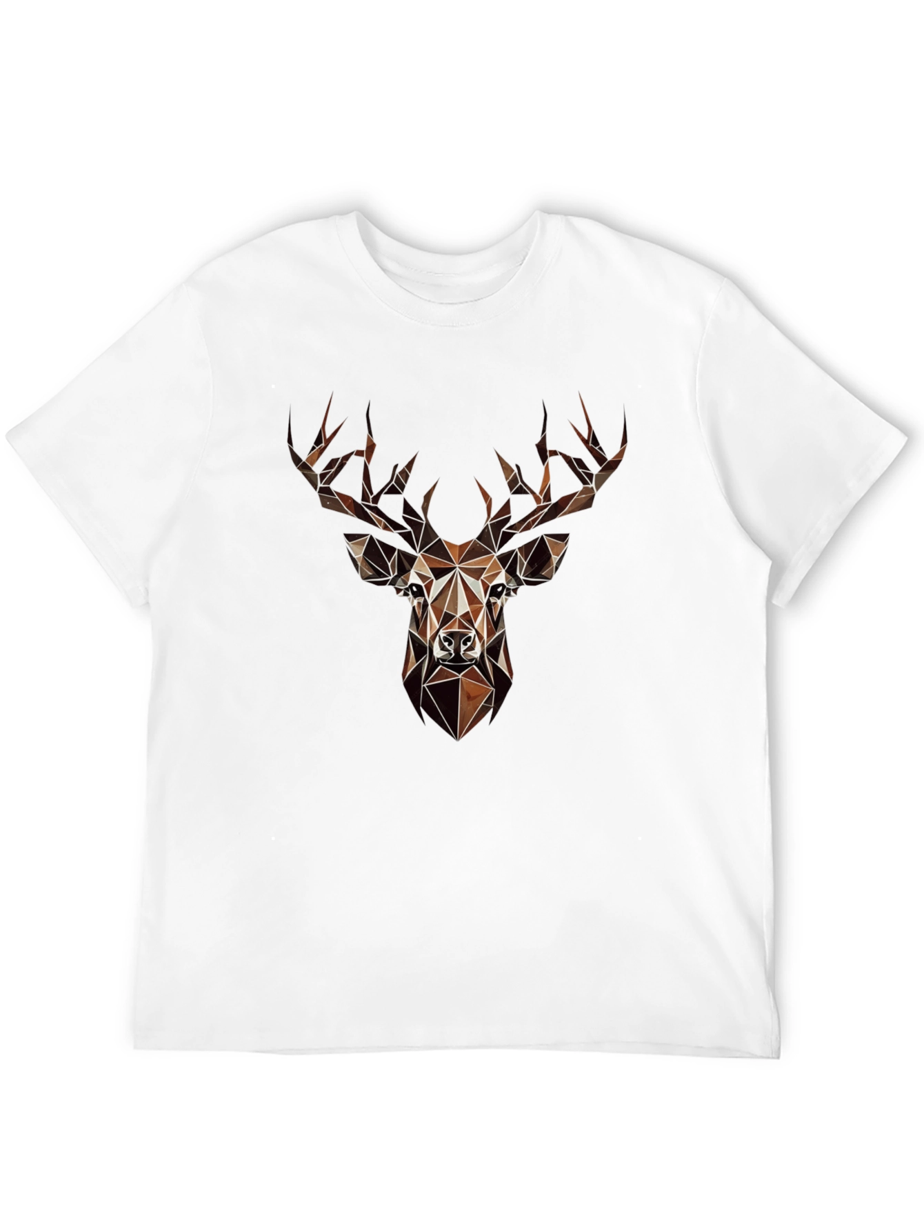 Black Geometric Deer Graphic Tee - Modern Animal Print Shirt view 12