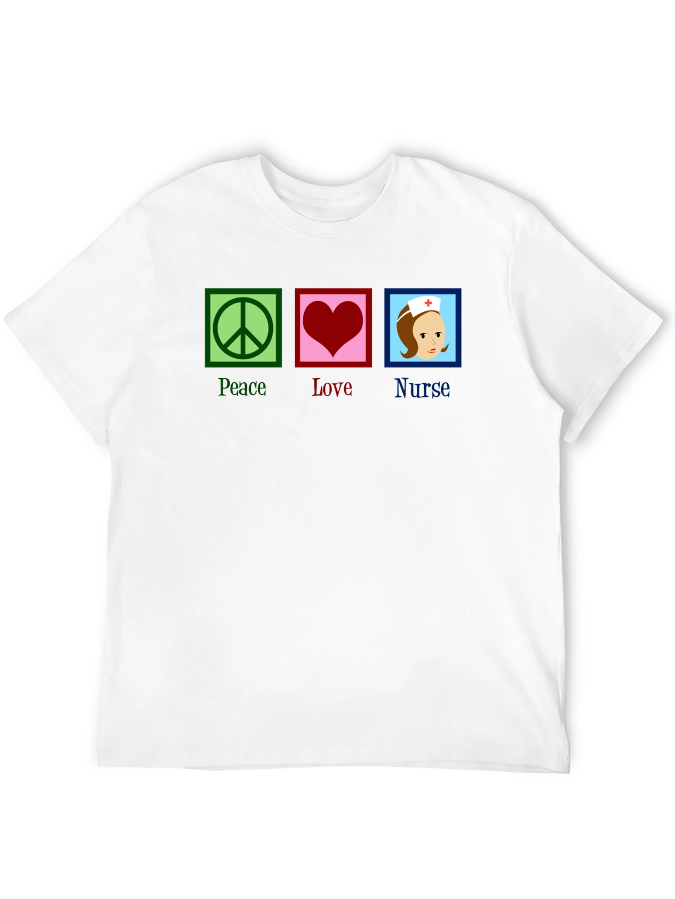 Black Peace Love Nurse T-Shirt - Black Cotton Tee view 12