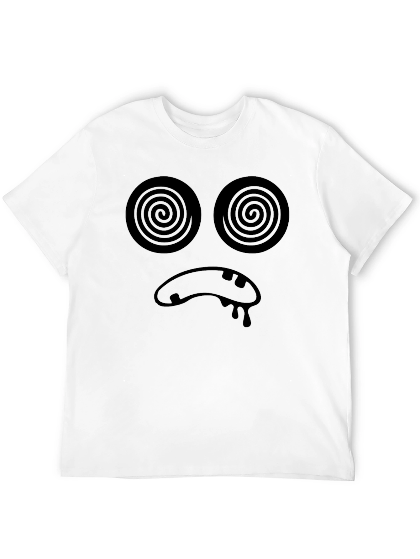 Black Hypnotic Face Graphic T-Shirt - Black Crew Neck view 12