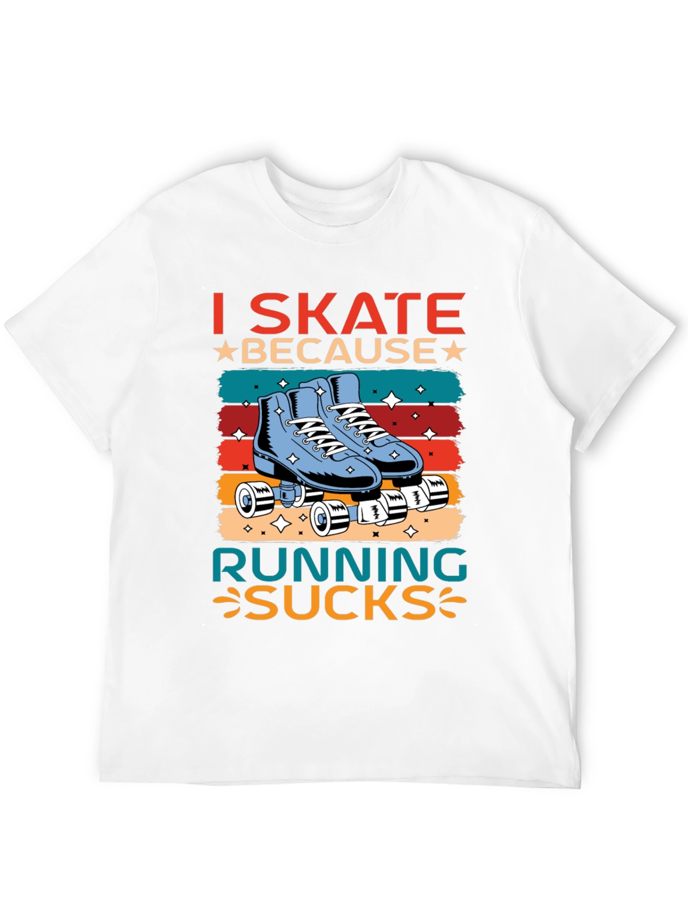 Black I Skate Because Running Sucks T-Shirt view 12