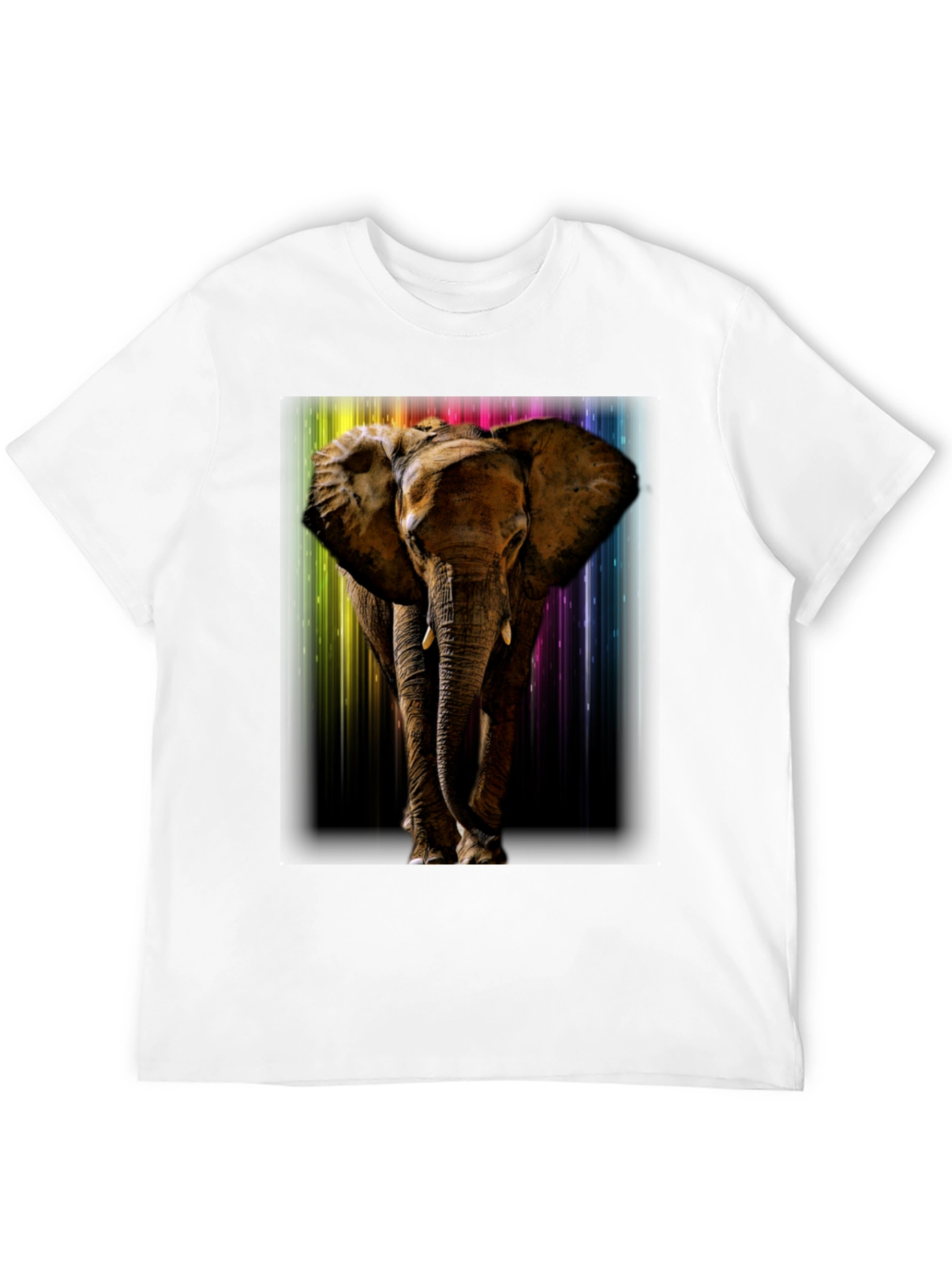 Black Elephant Rainbow T-Shirt - Men's Black Tee view 12