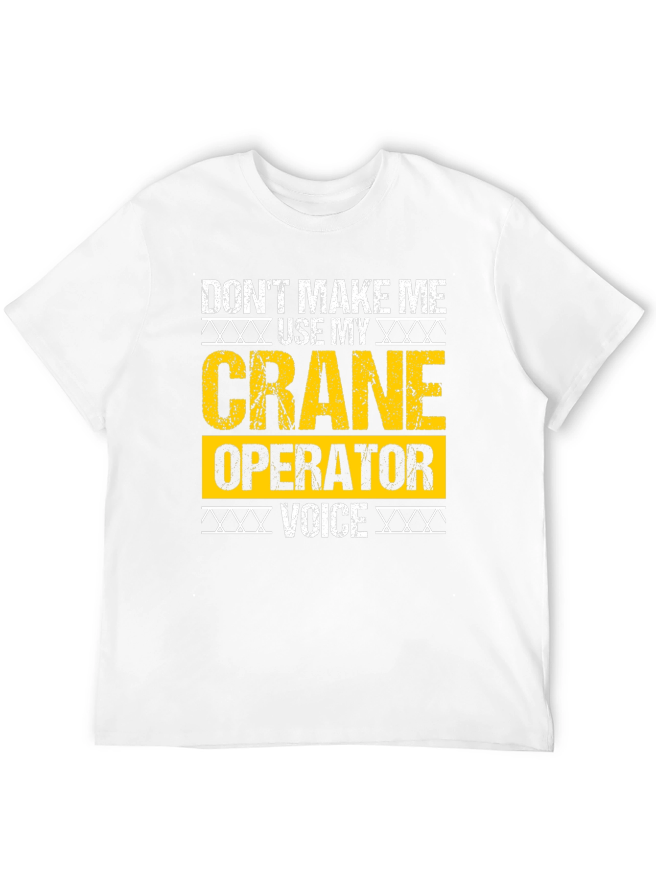 Black Crane Operator T-Shirt - Funny Voice Warning view 12