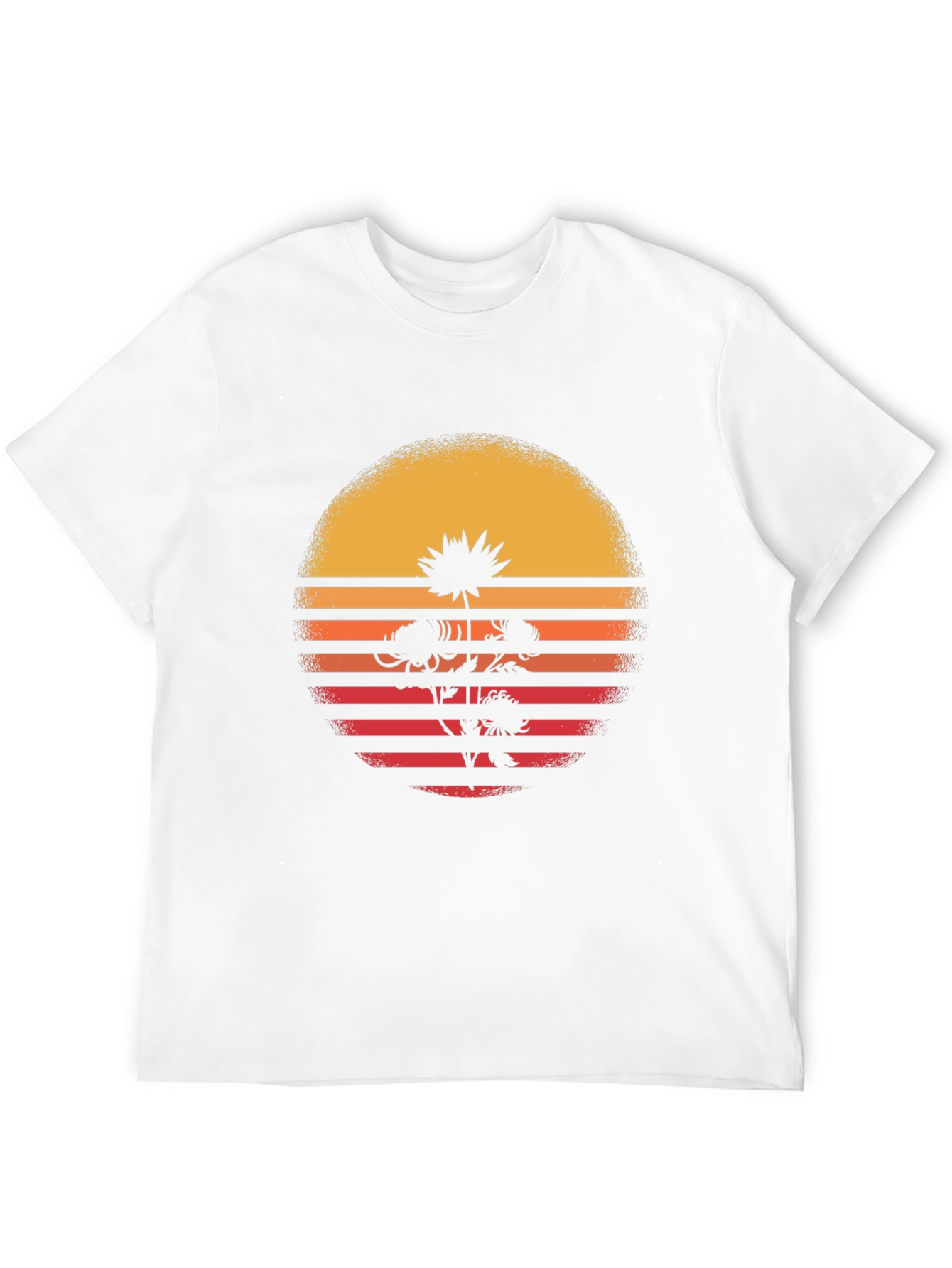 Black Retro Sunset Flower Graphic T-Shirt - Black view 12