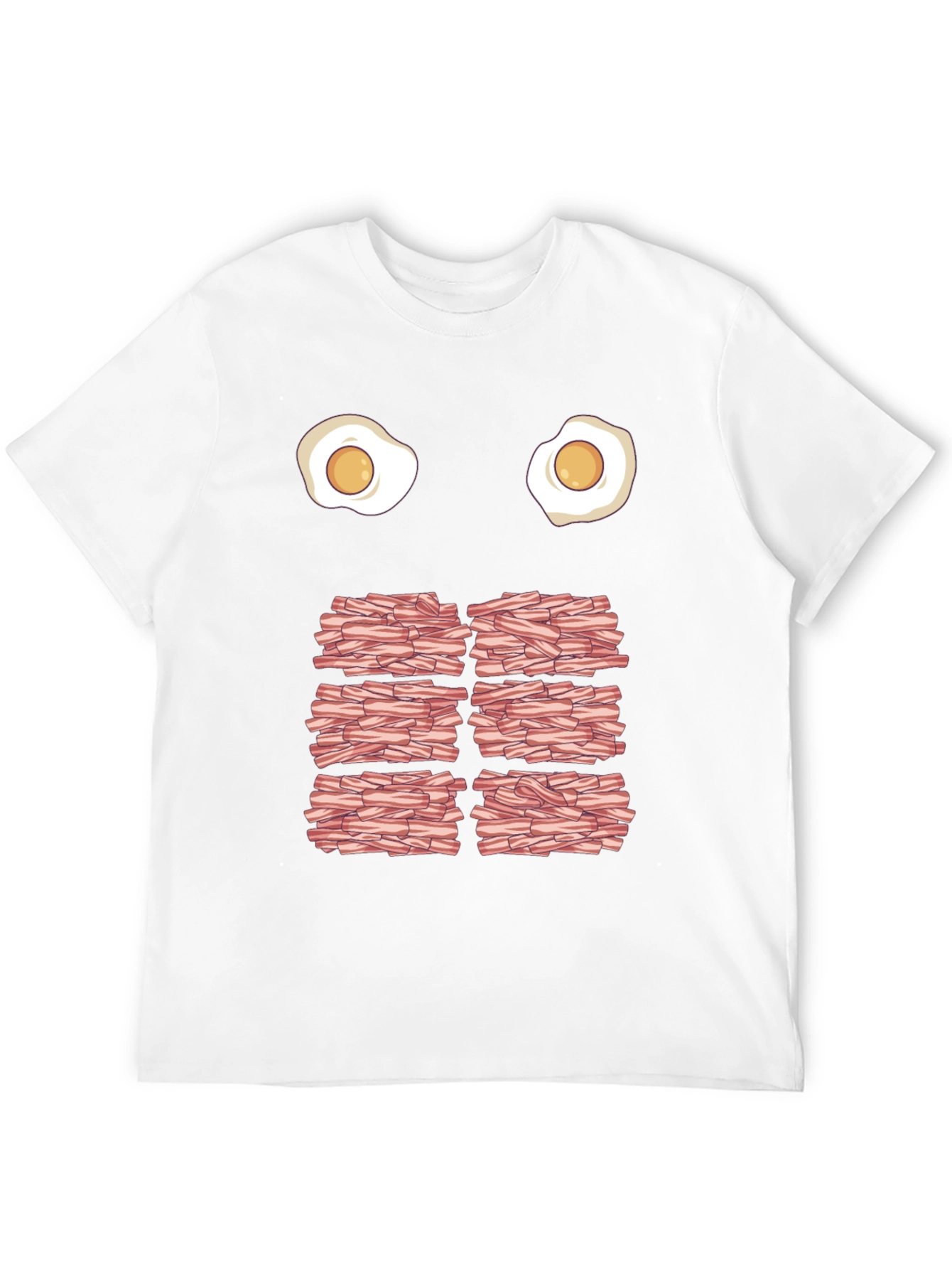 Black Funny Eggs and Bacon Graphic T-Shirt view 12