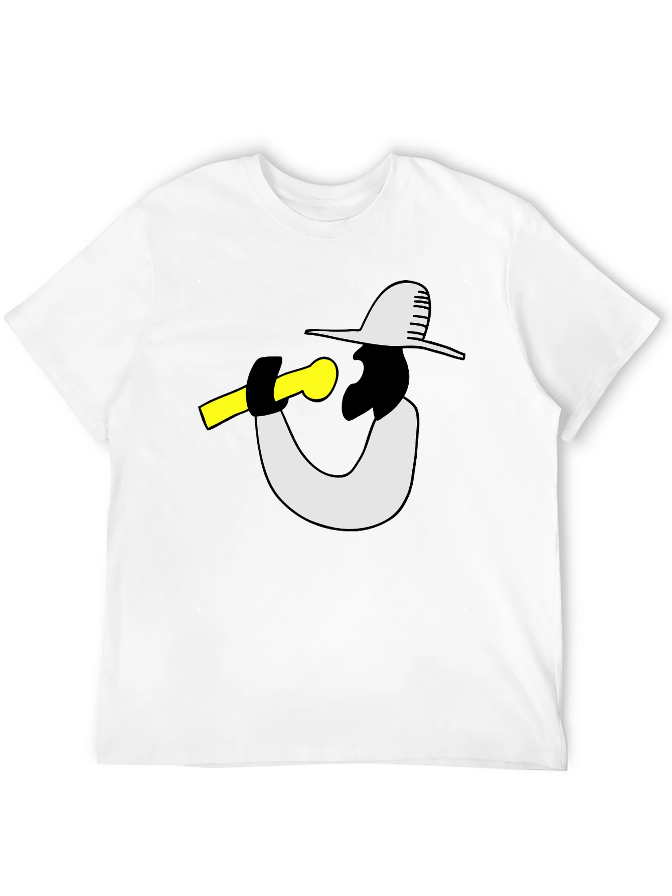 Black Cool Graphic Tee - Musician with Hat view 12