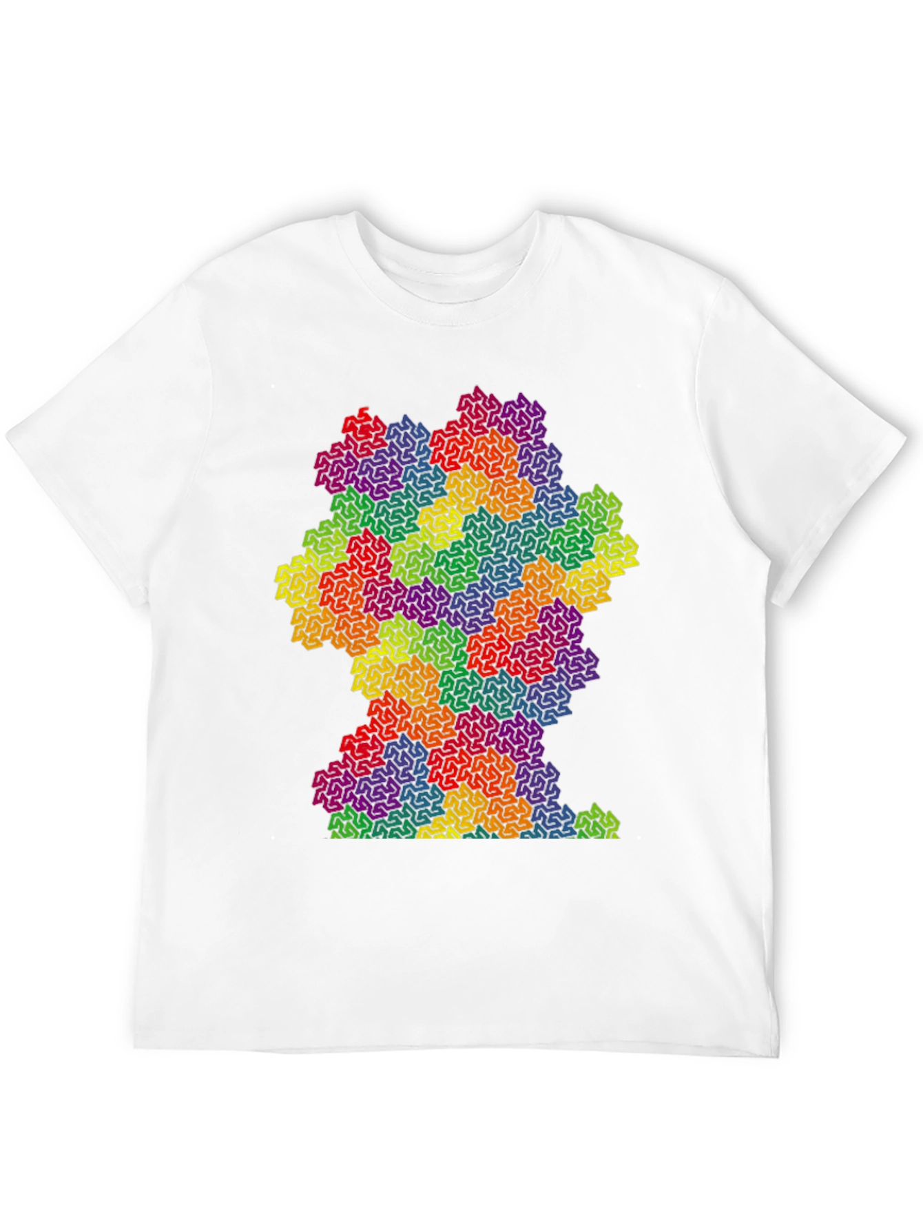 Black Colorful Fractal Pattern Graphic T-Shirt view 12