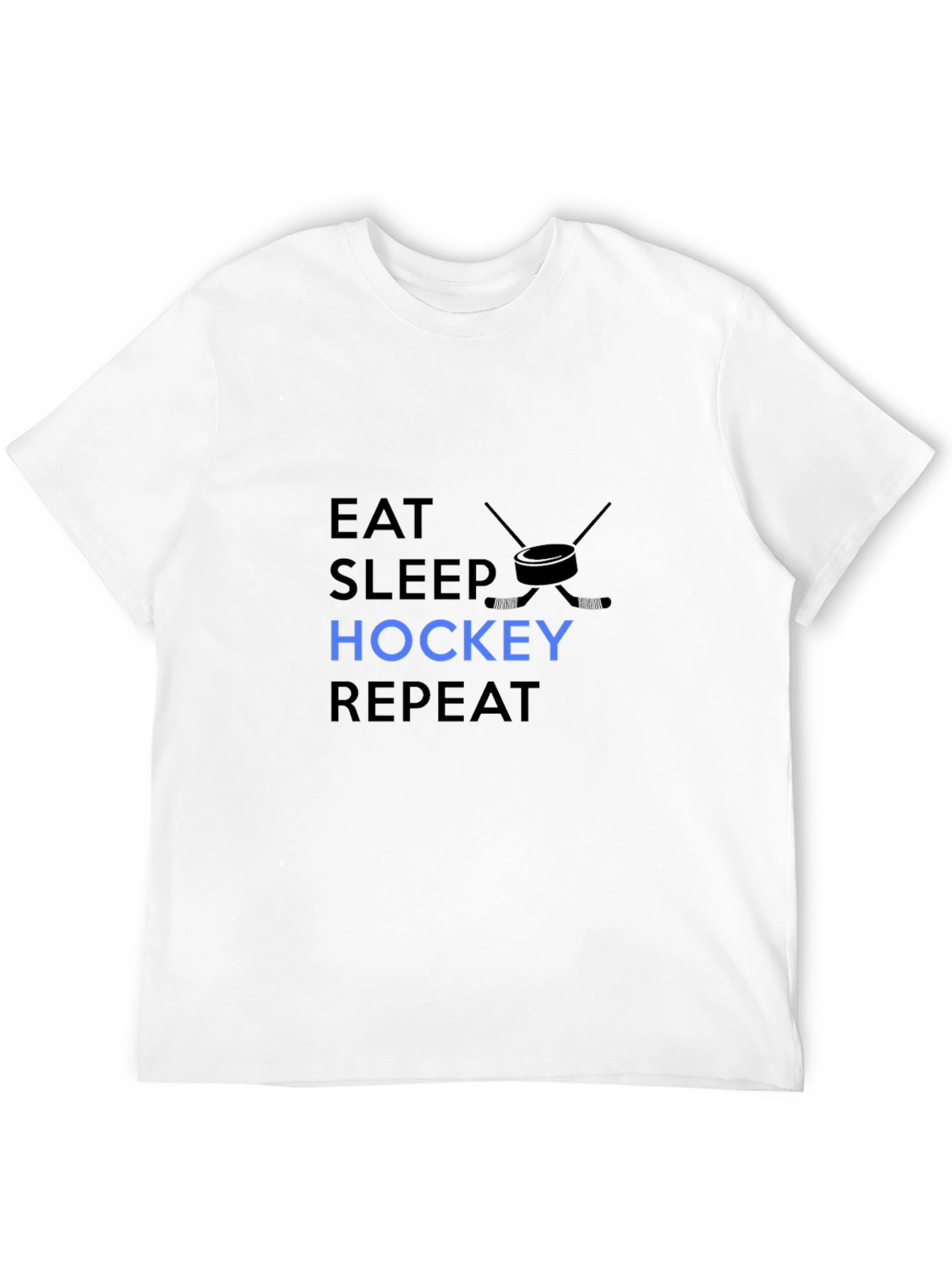 Black Eat Sleep Hockey Repeat - Men's Black T-Shirt view 12
