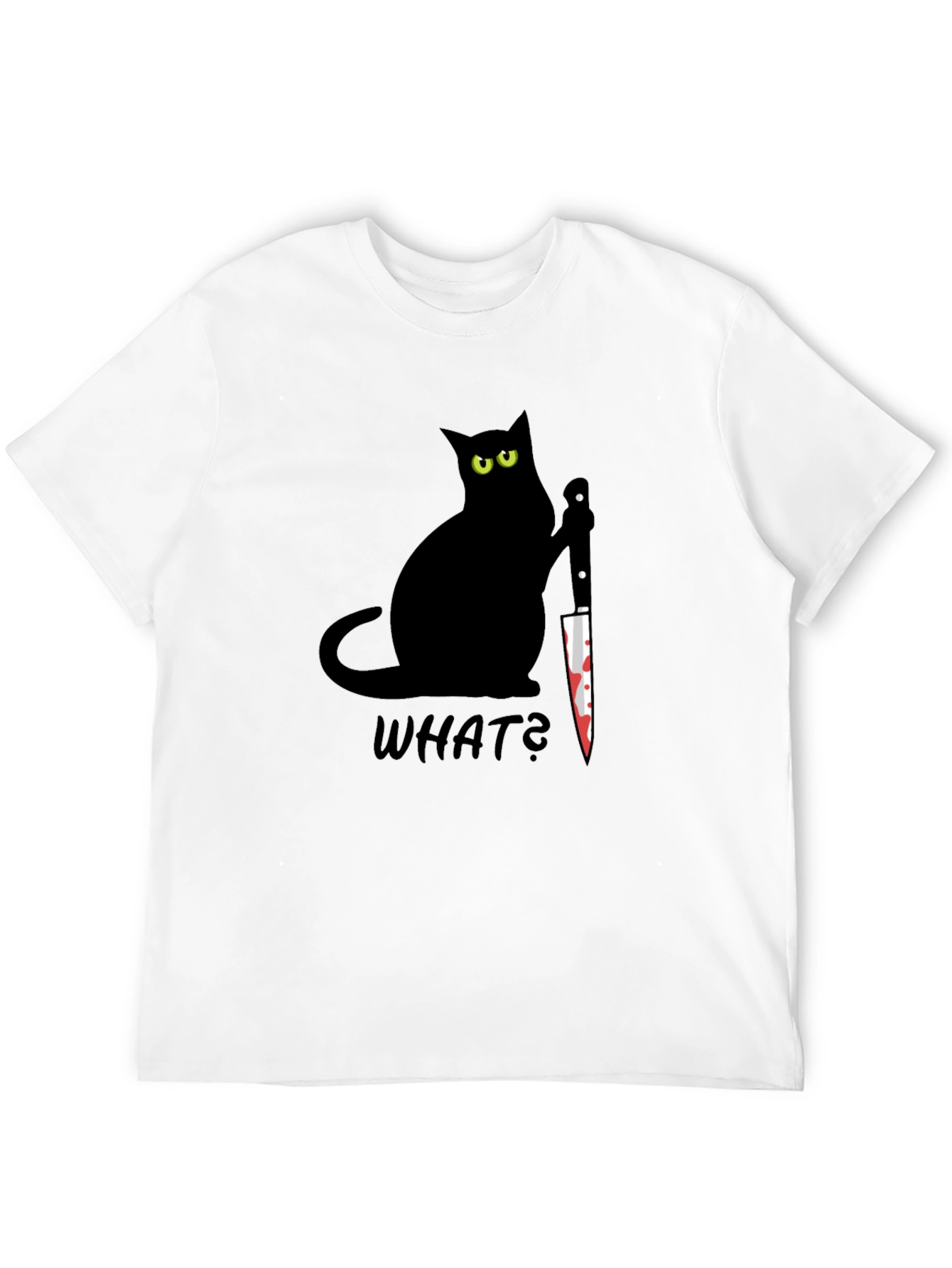 Black Black Cat What? Bloody Knife Graphic Tee view 12