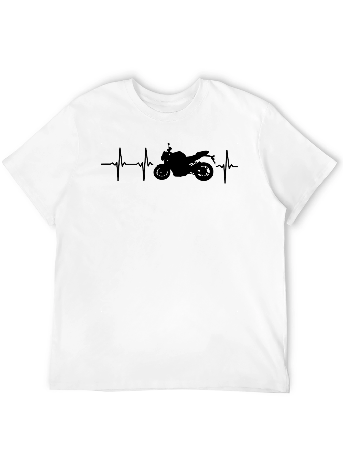Black Motorcycle Heartbeat T-Shirt - Ride in Style! view 12
