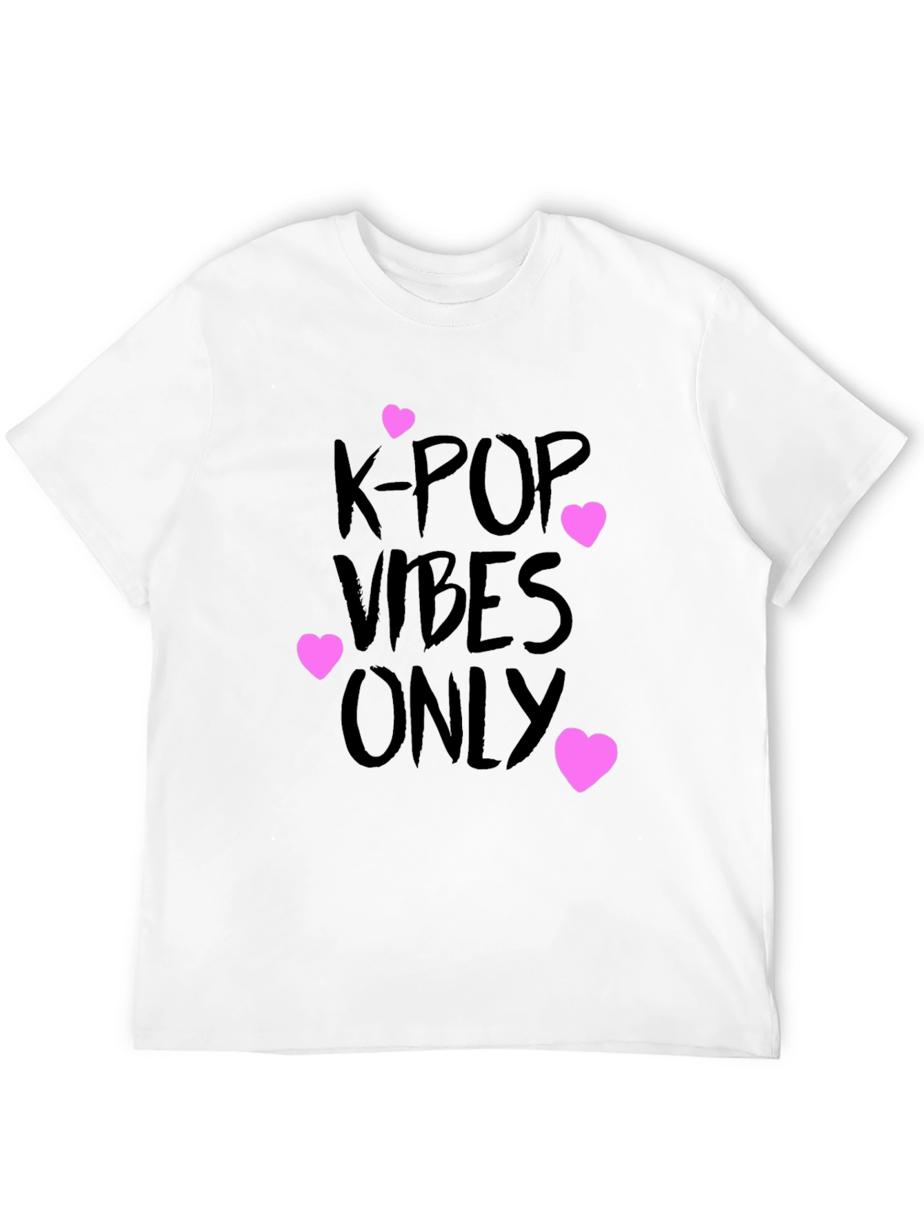 Black K-Pop Vibes Only Graphic Tee - Black view 12