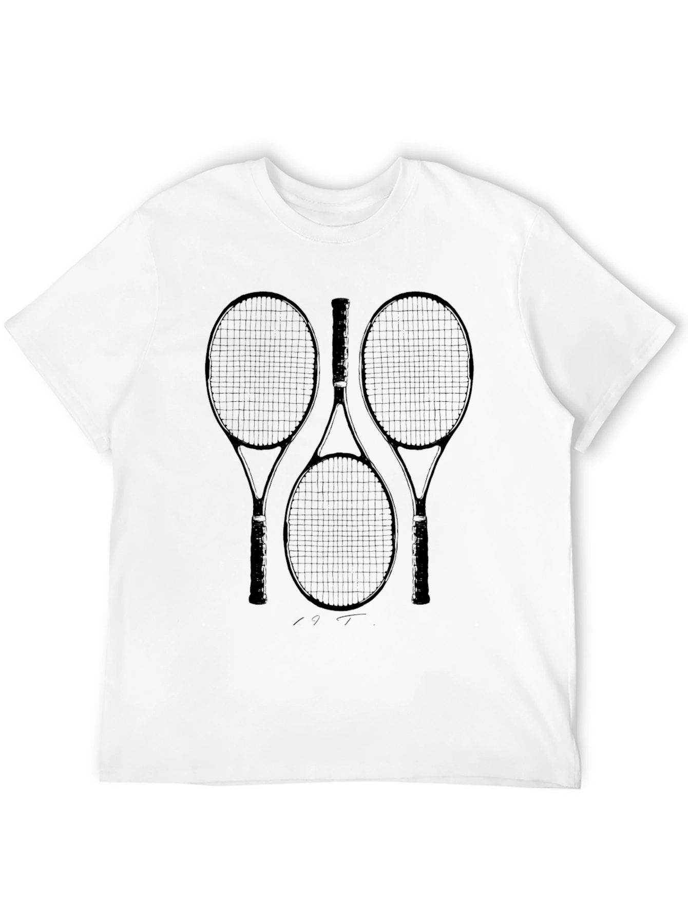 Black Tennis Rackets Graphic Tee - Stylish & Sporty view 12