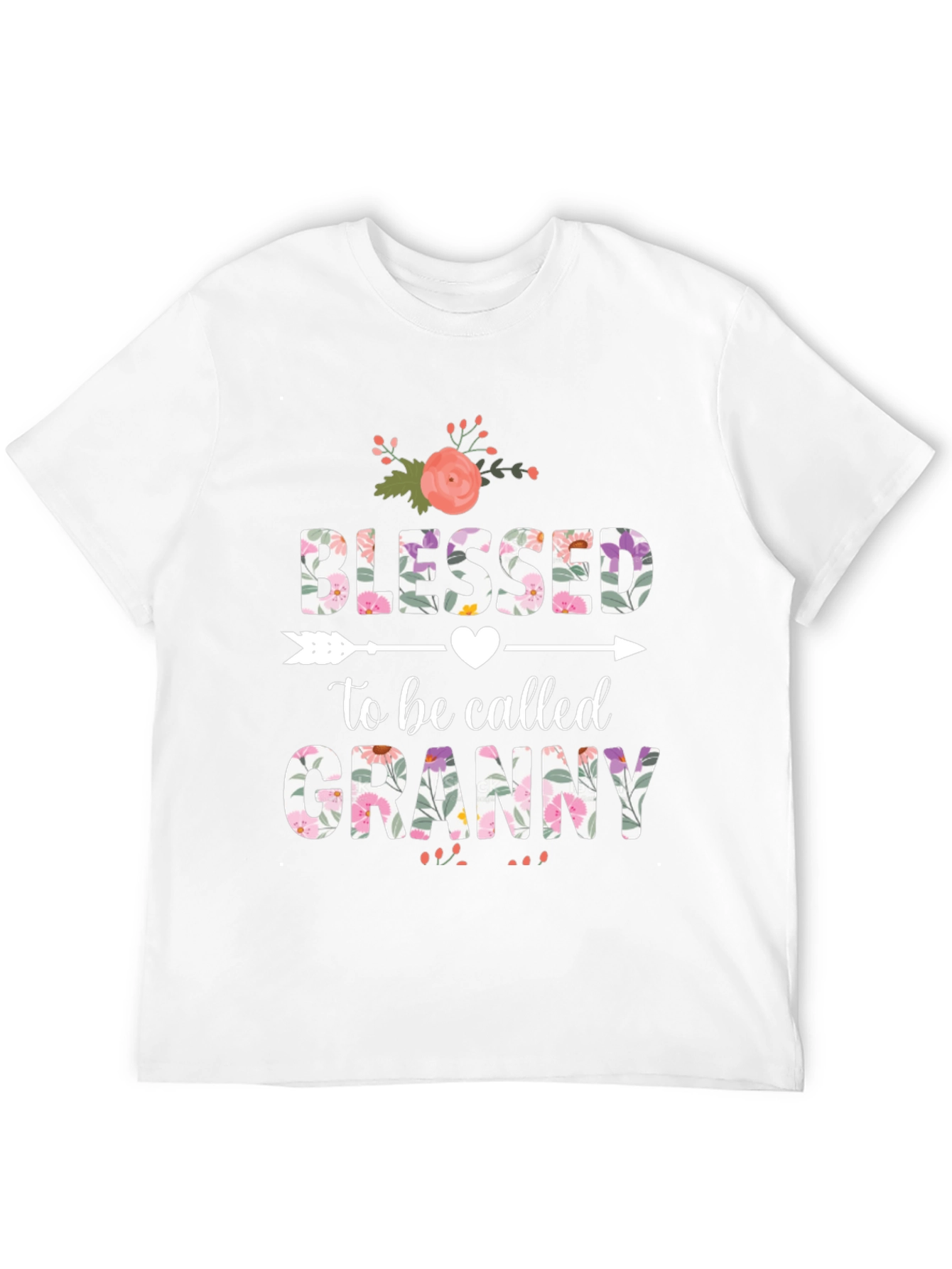 Black Blessed to be Called Granny T-Shirt Floral Design view 12