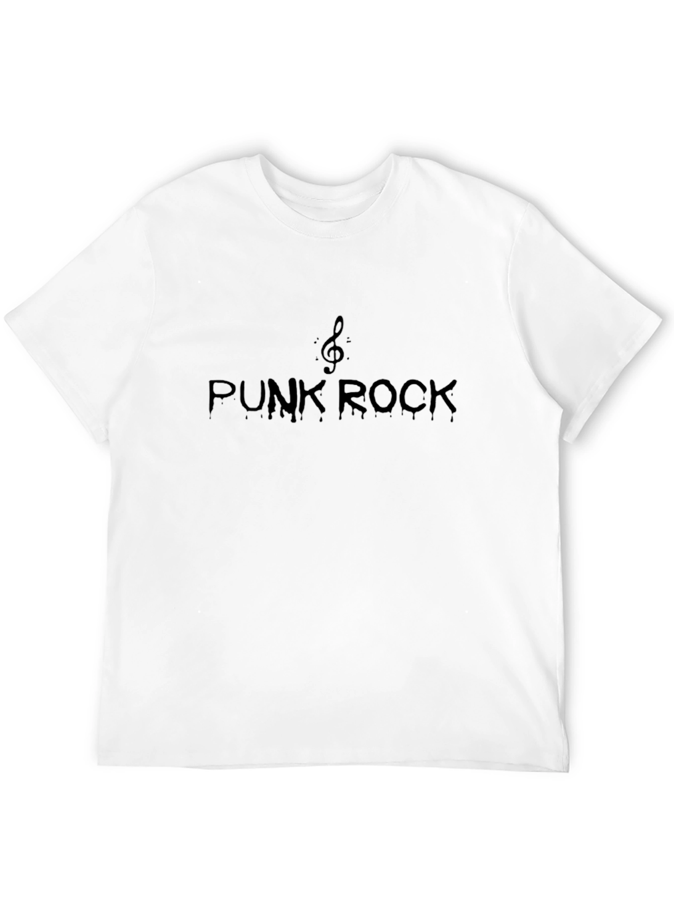 Black Punk Rock Treble Clef Graphic Tee - Black view 12