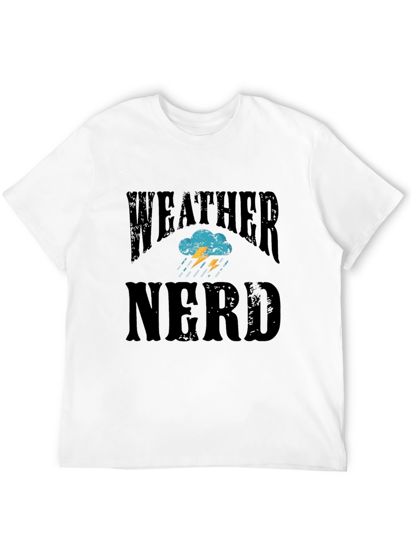 Black Weather Nerd T-Shirt - Black Cotton Tee view 12