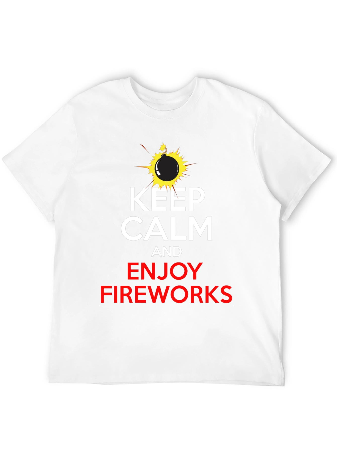 Black Keep Calm & Enjoy Fireworks Black T-Shirt view 12
