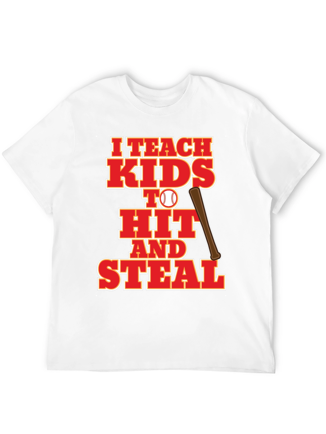 Black I Teach Kids to Hit and Steal Baseball T-Shirt view 12