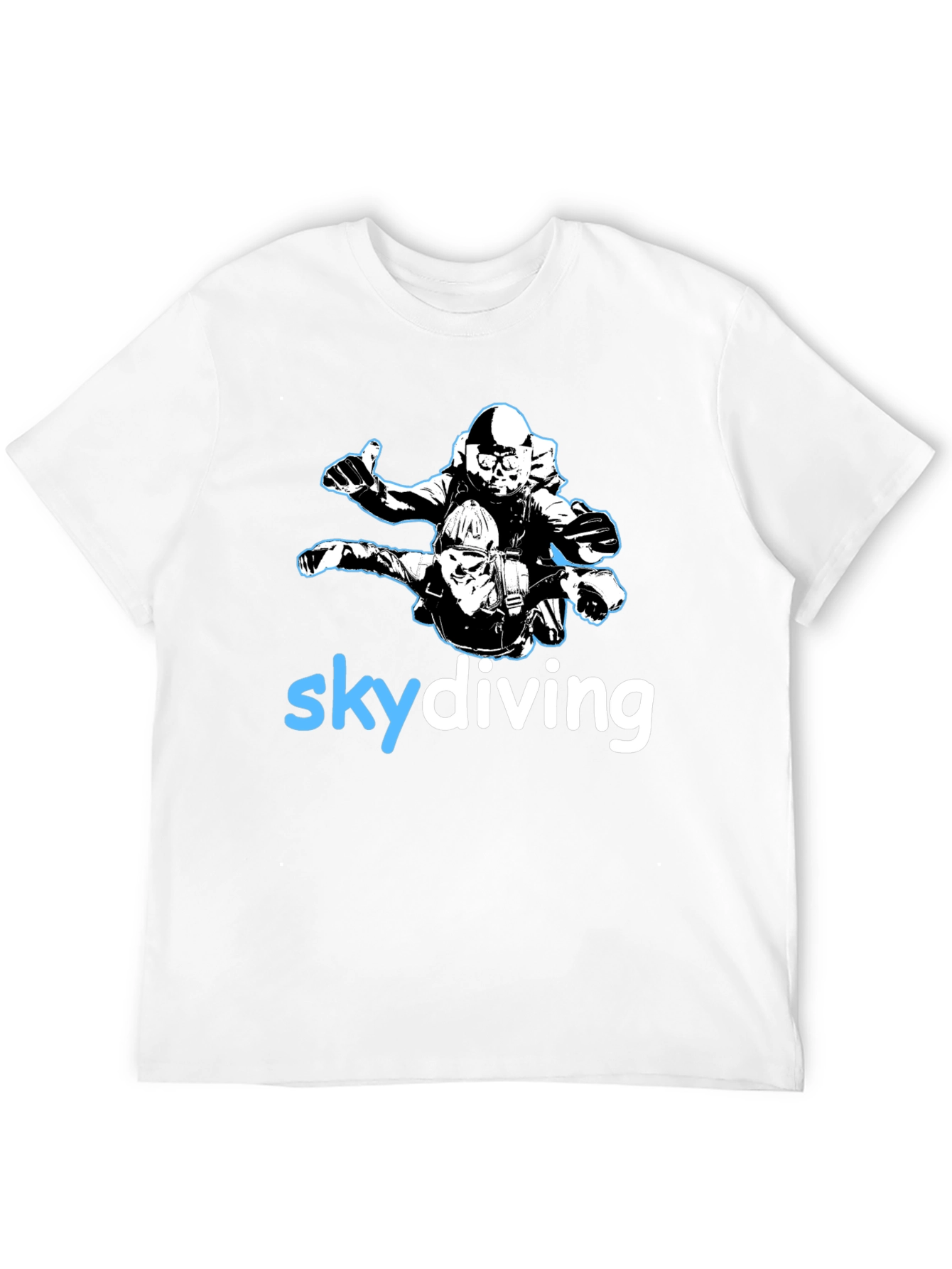 Black Skydiving T-Shirt: Tandem Jump Graphic Tee - Black view 12