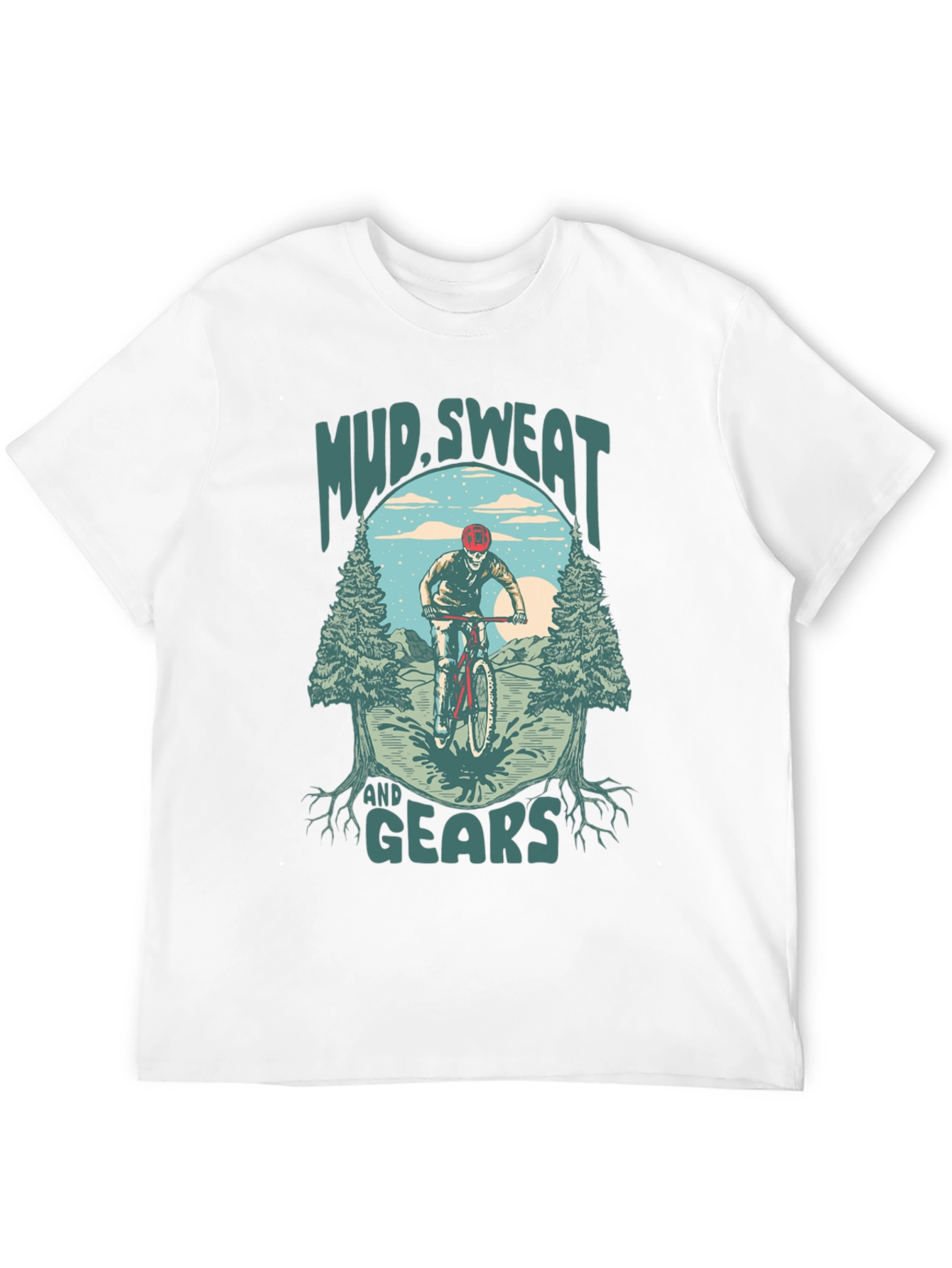 Black Mud Sweat and Gears Mountain Bike Graphic T-Shirt view 12