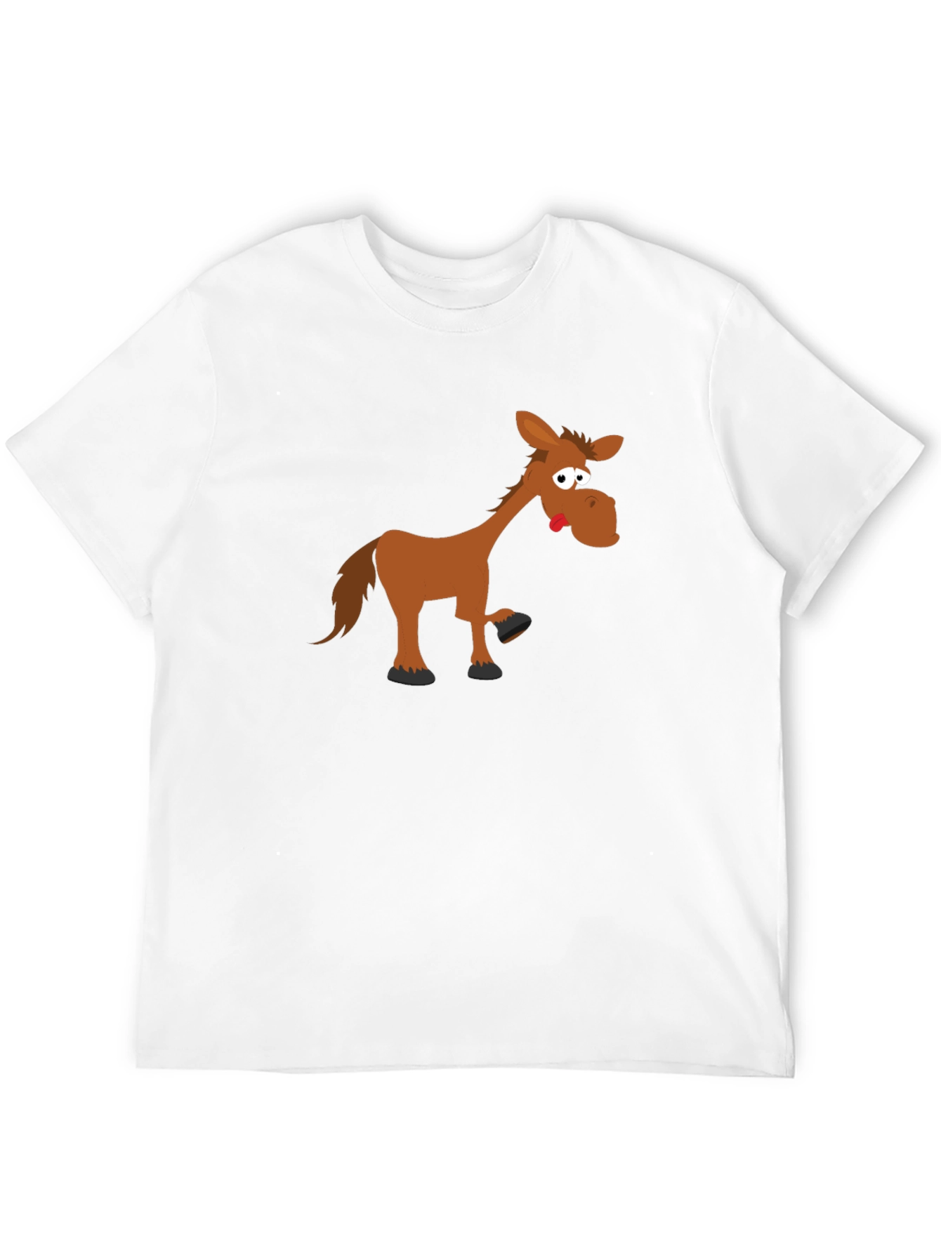 Black Funny Horse Graphic Tee - Black Cotton T-Shirt view 12