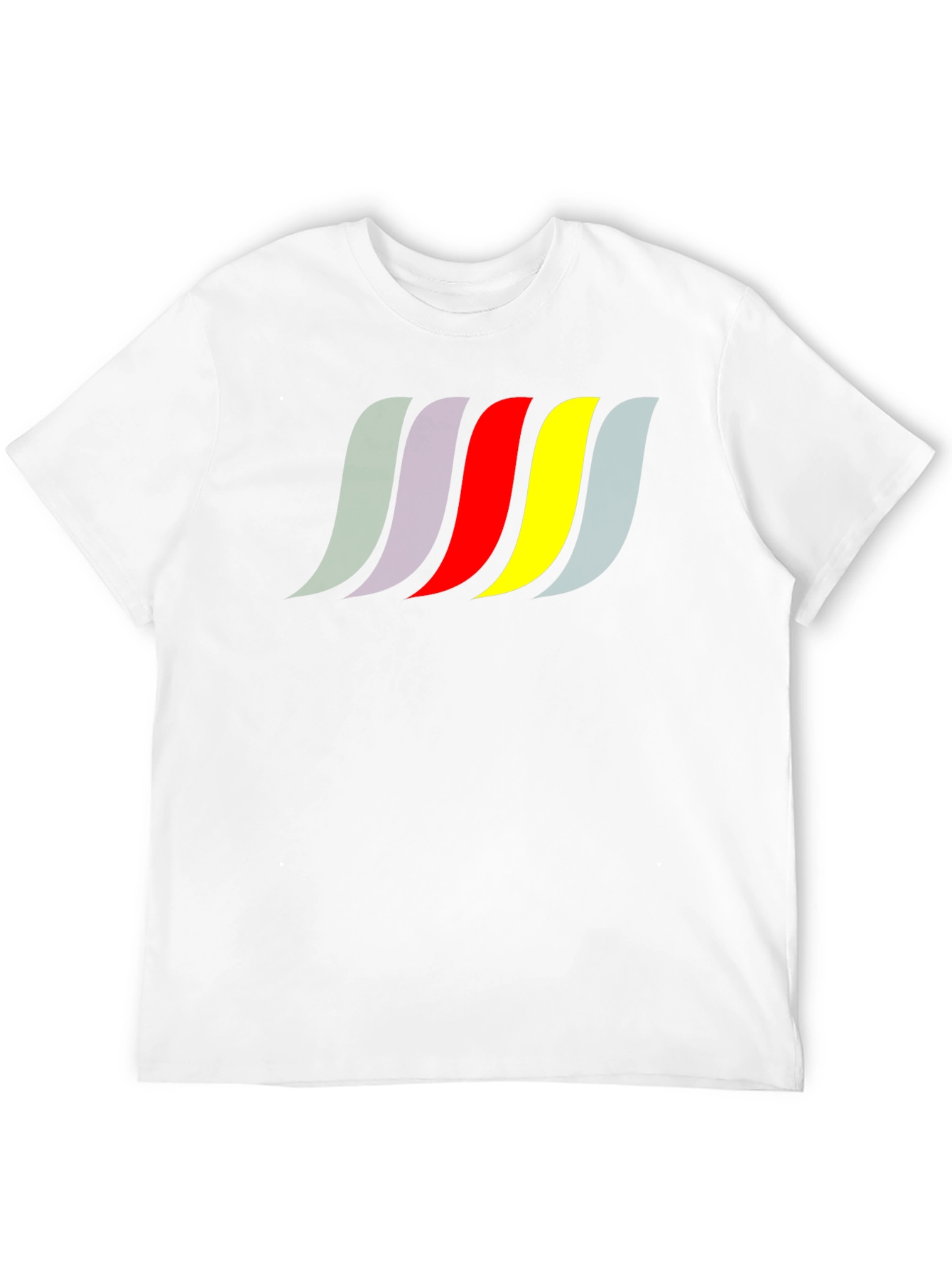 Black Men's Black T-Shirt with Retro Color Wave Design view 12