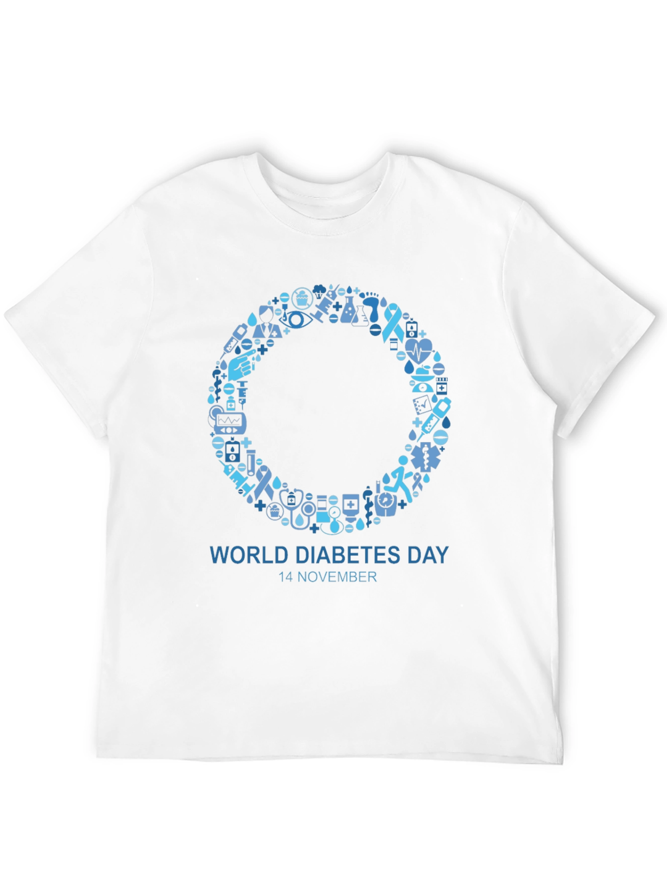 Black World Diabetes Day Awareness T-Shirt view 12
