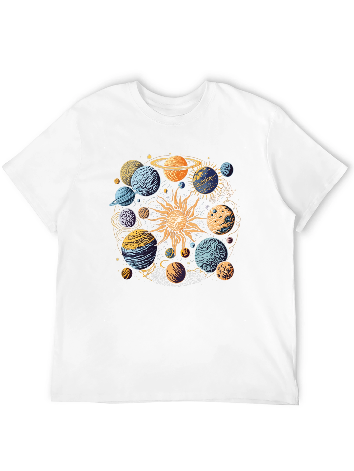 Black Planetary System Graphic T-Shirt - Black Cotton Tee view 12