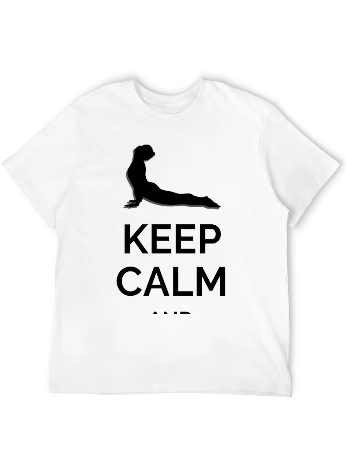 Black Keep Calm Yoga Graphic T-Shirt view 12