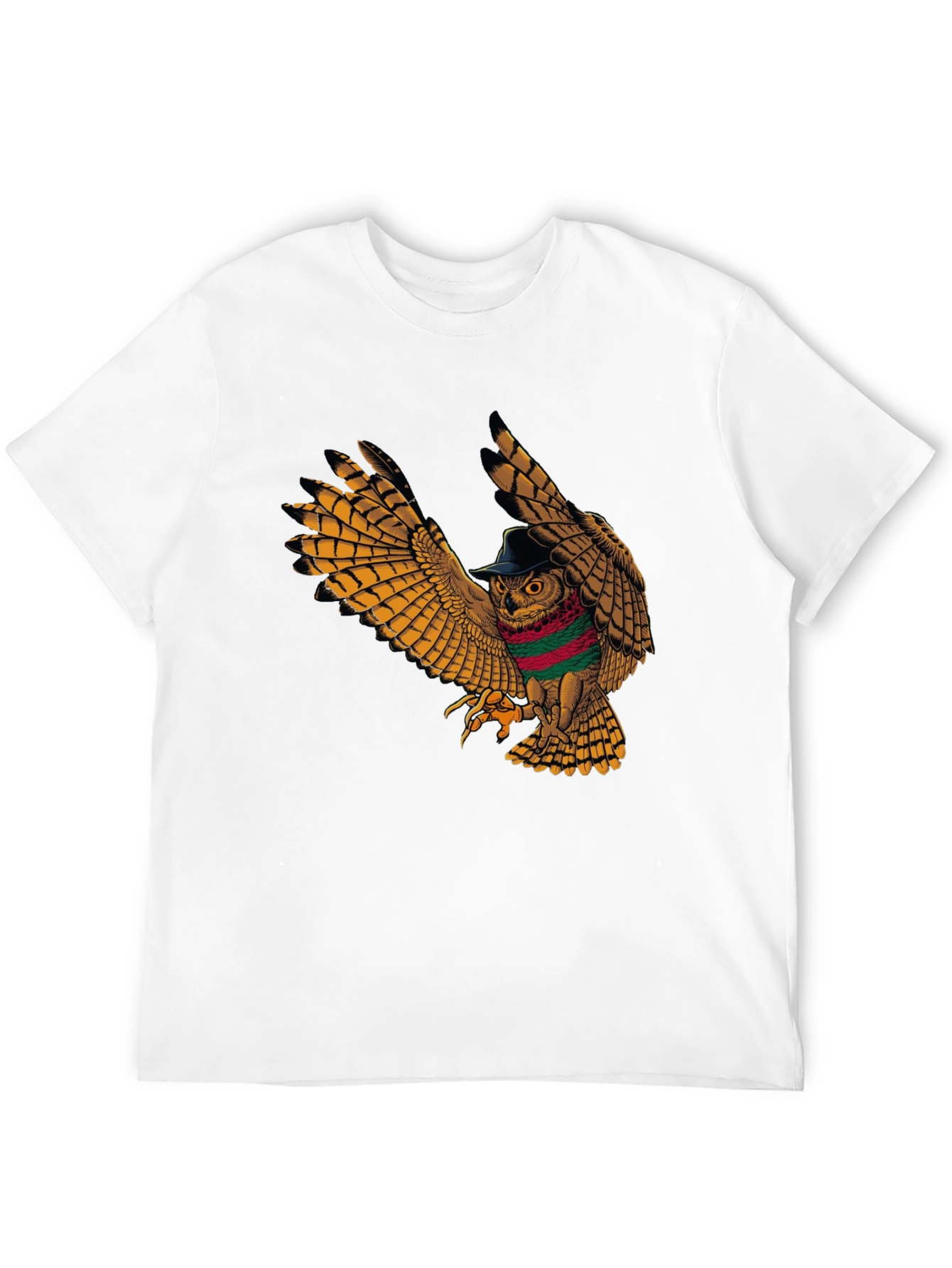 Black Owl in Hat Graphic Tee - Unique Print view 12