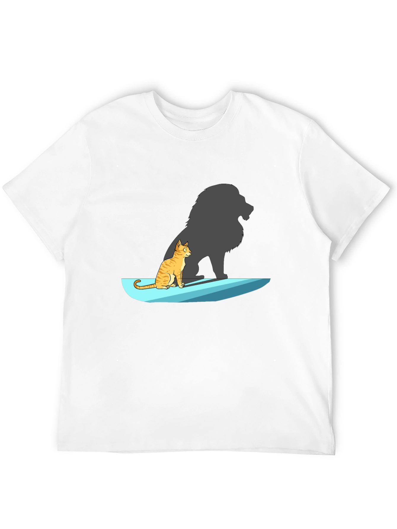Black Cat with Lion Shadow T-Shirt - Unique Graphic Tee view 12
