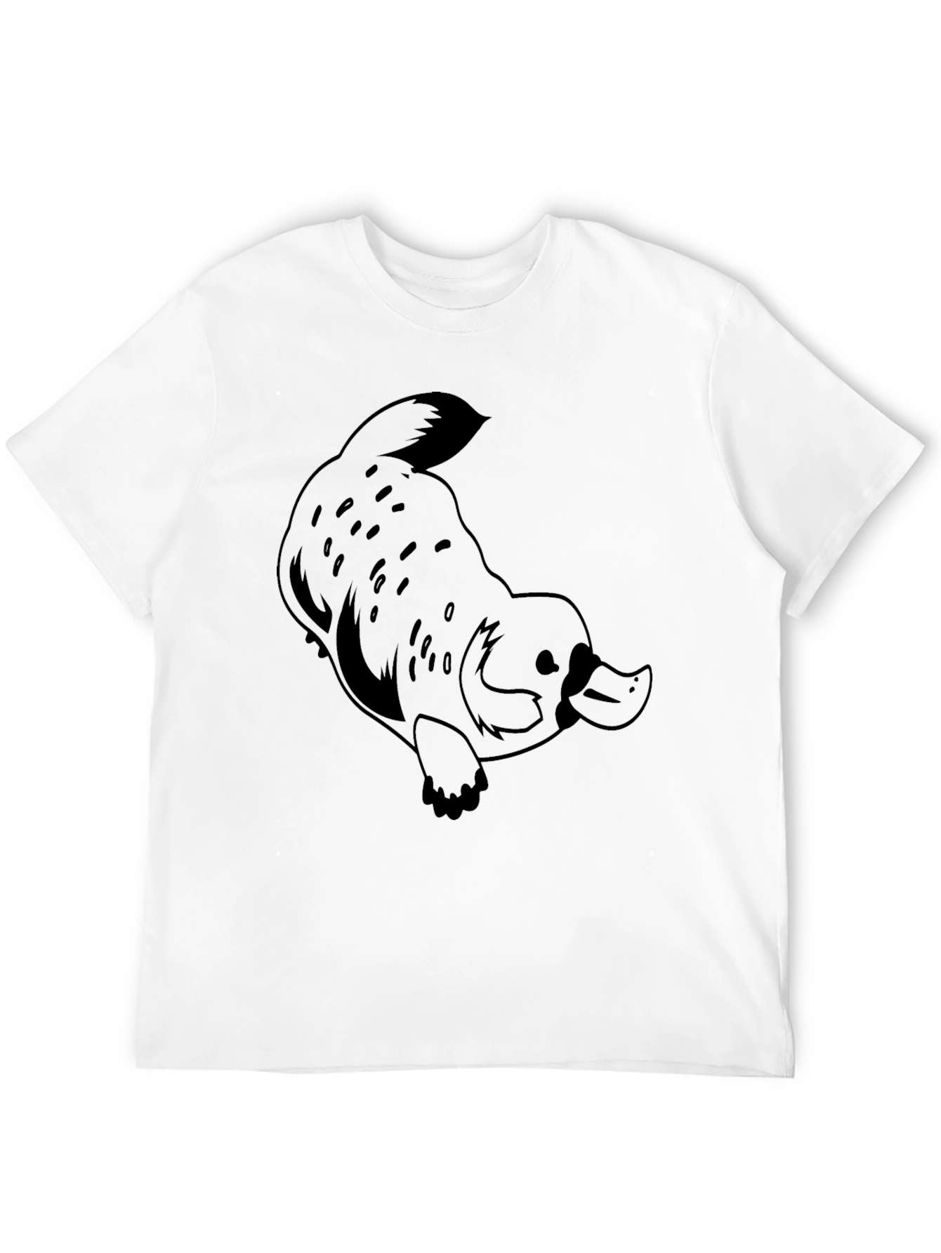 Black Black Platypus Graphic T-Shirt - Men's Casual Tee view 12