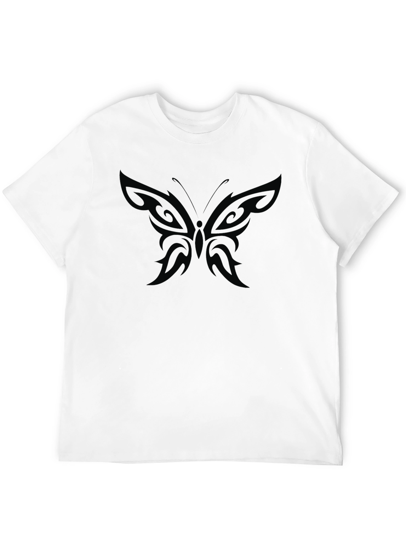Black Butterfly Print Crew Neck T-Shirt view 12