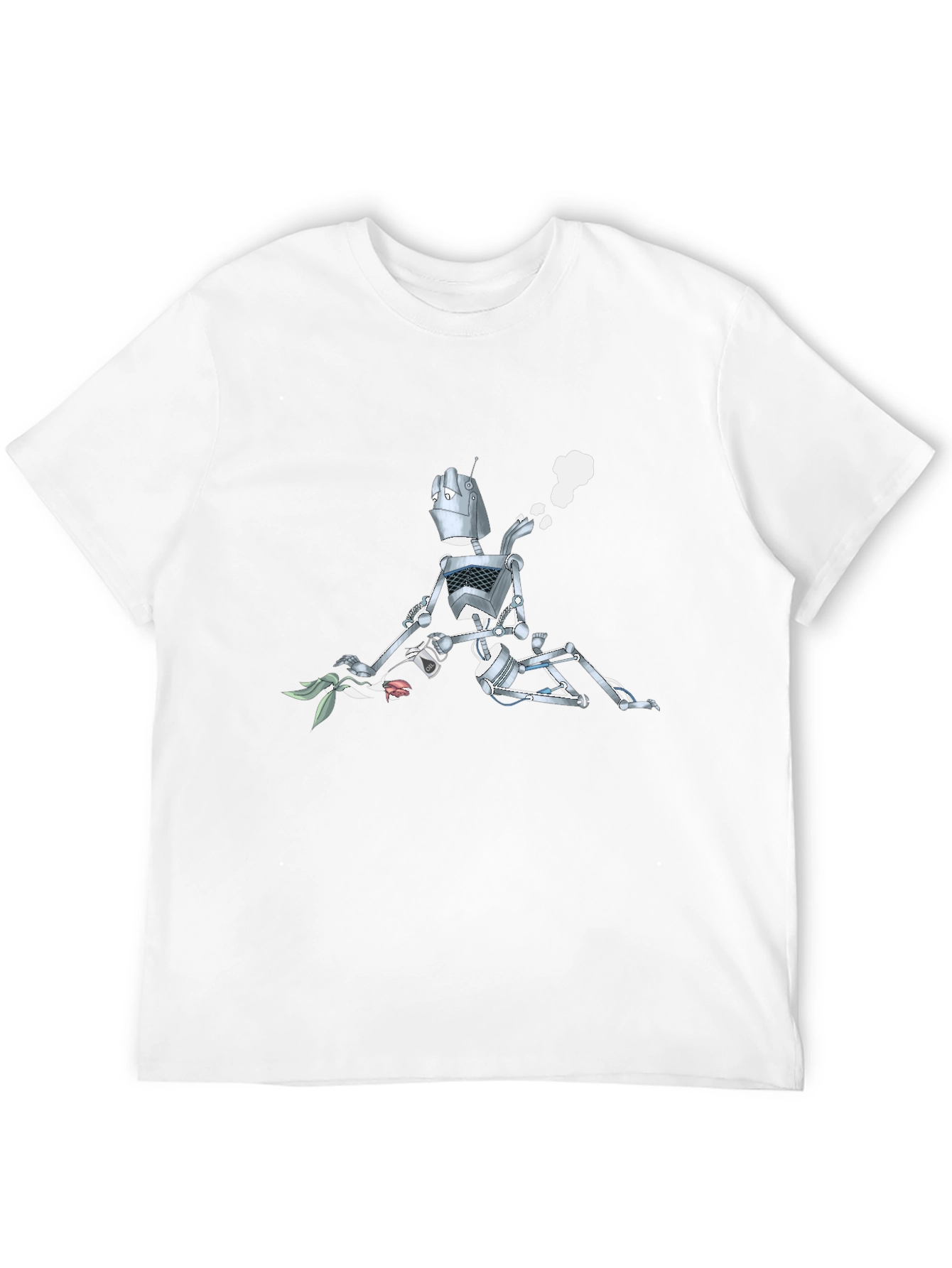 Black Robot with Flowers Graphic T-Shirt - Black view 12