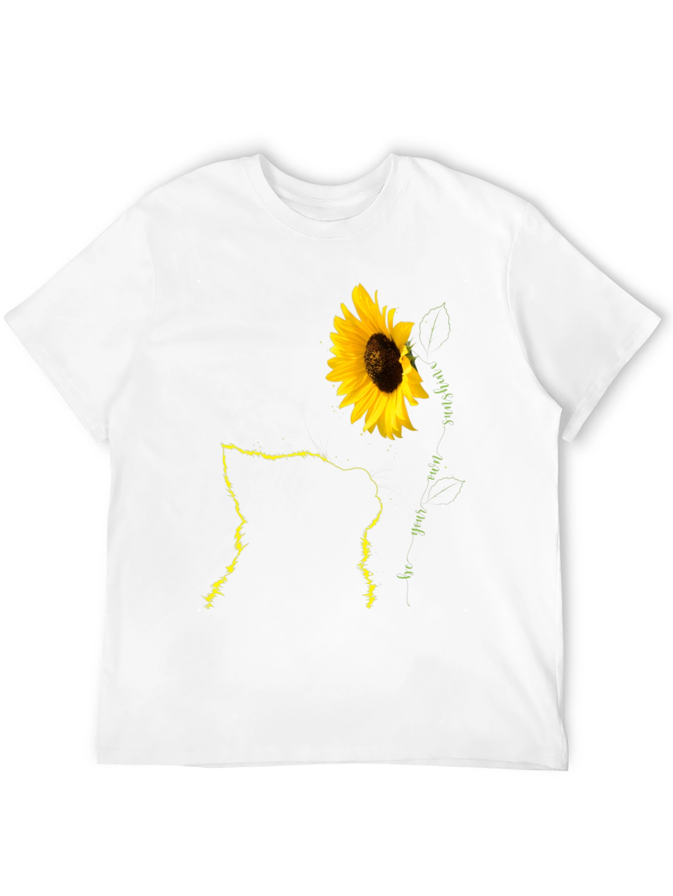 Black Sunflower Cat Lover Black T-Shirt view 12