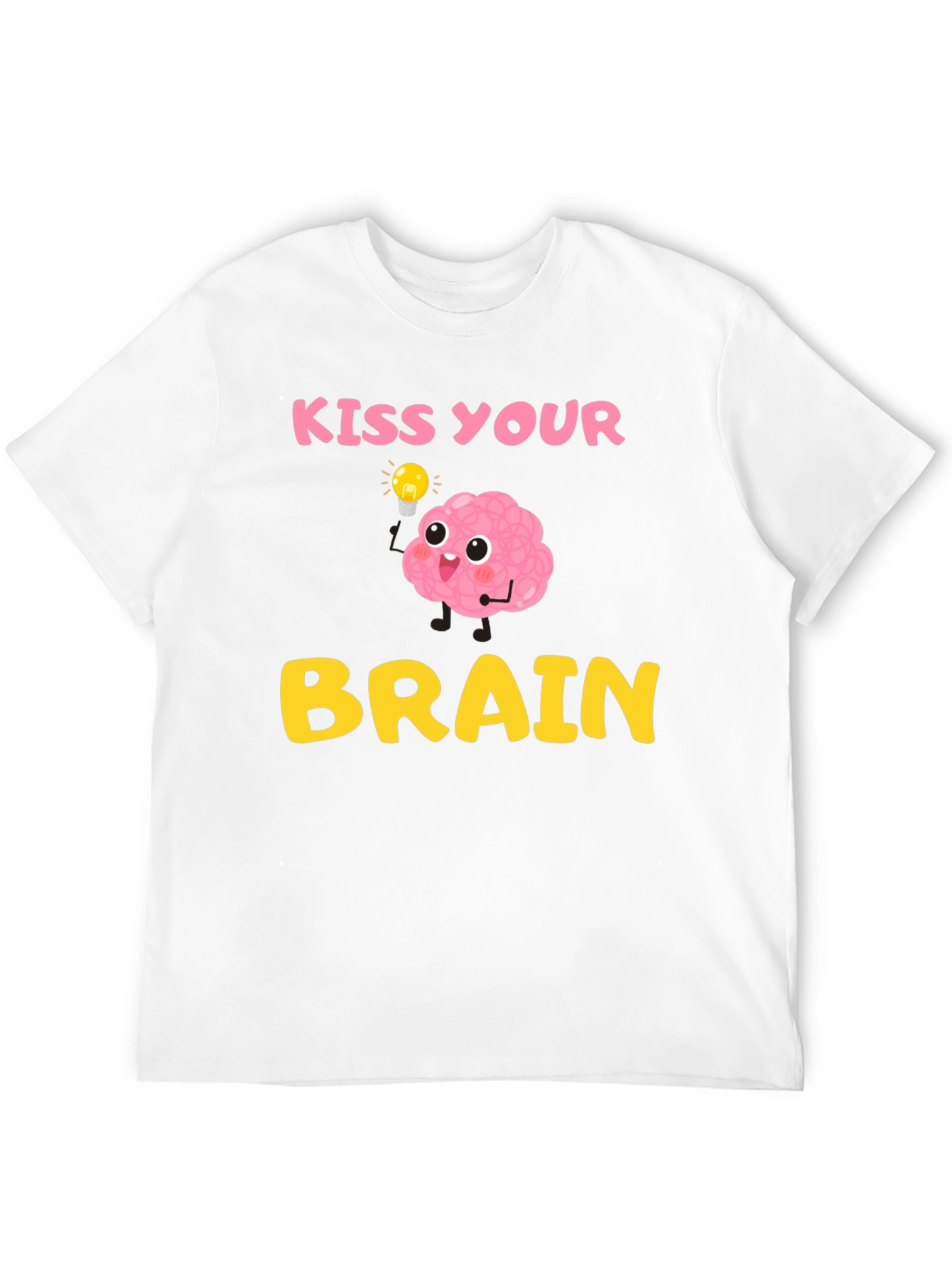 Black Kiss Your Brain T-Shirt - Funny Brain Cartoon Tee view 12