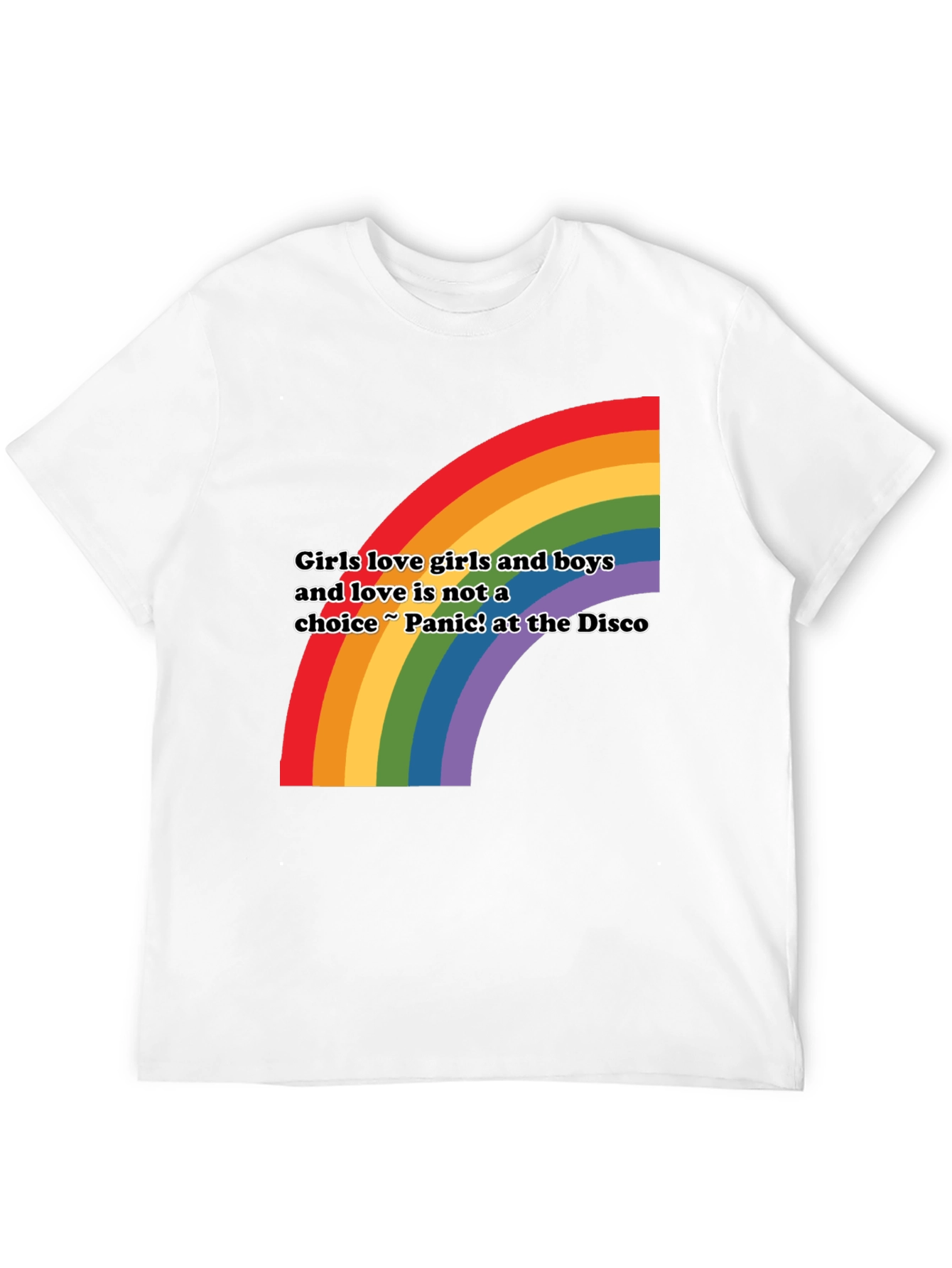 Black Rainbow Love T-Shirt - Girls Love Girls and Boys LGBTQ+ Pride view 12
