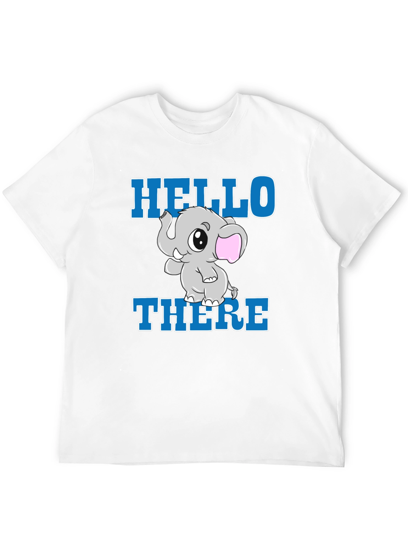 Black Cute Elephant Graphic T-Shirt - Hello There! view 12