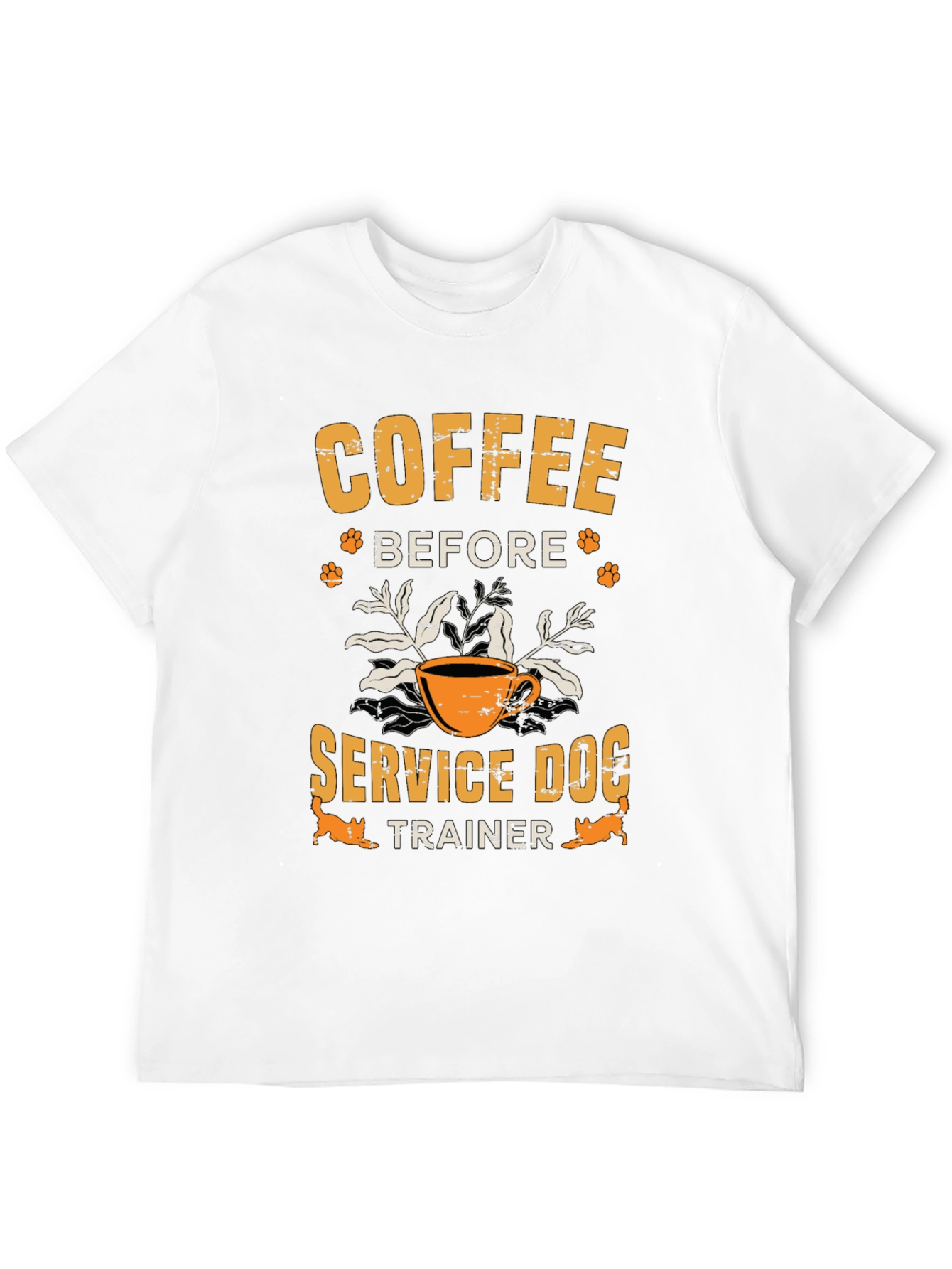 Black Coffee Before Service Dog Trainer T-Shirt view 12