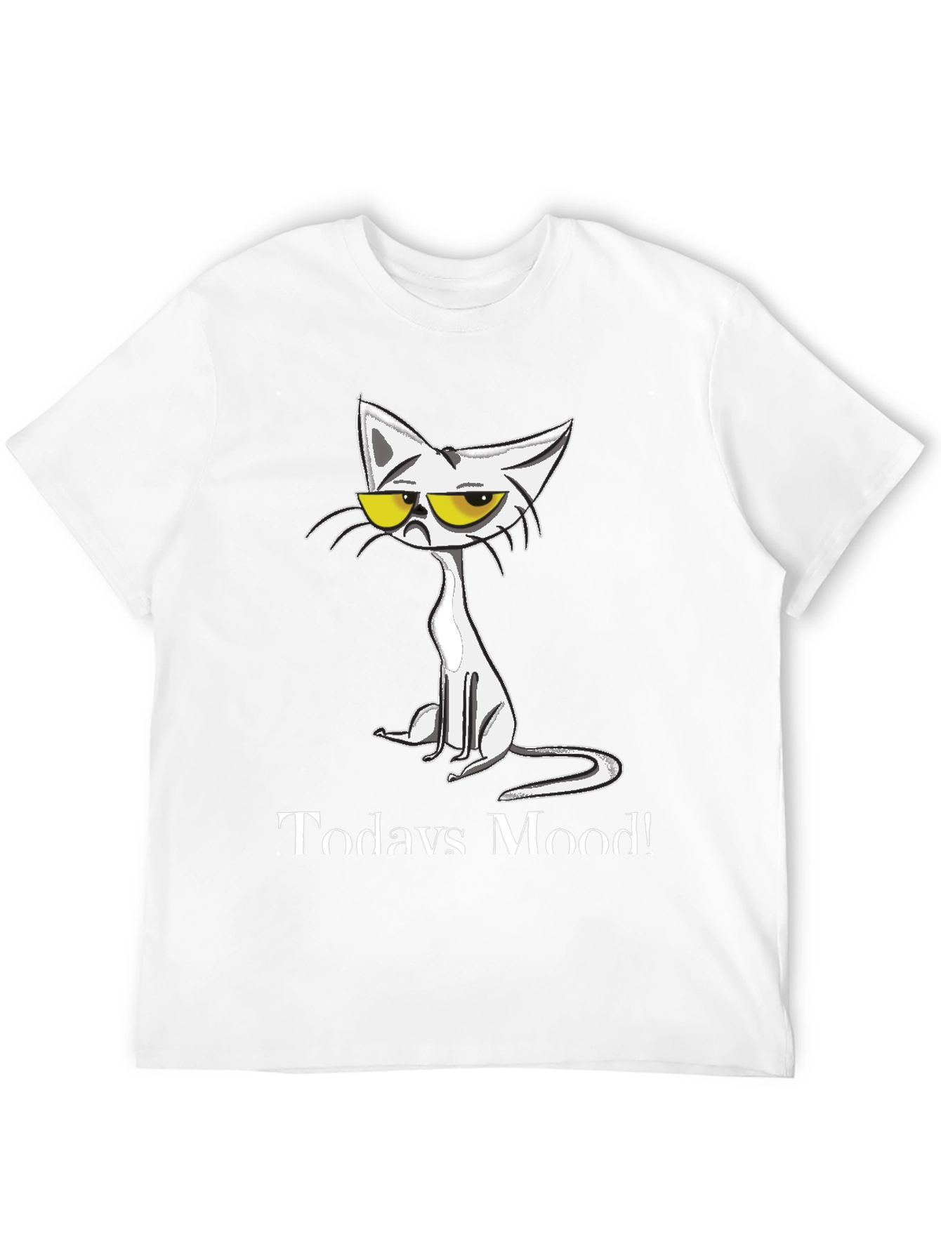 Black Grumpy Cat T-Shirt - Today's Mood Funny Tee view 12