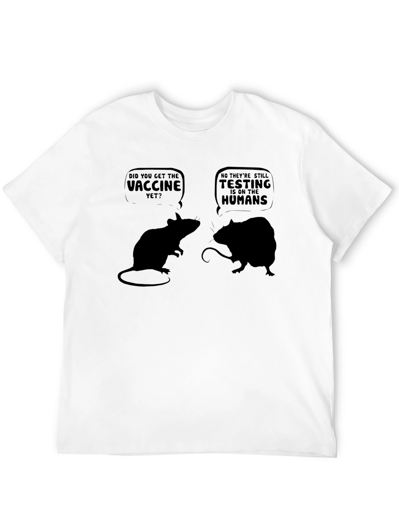 Black Funny Mice Vaccine T-Shirt view 12